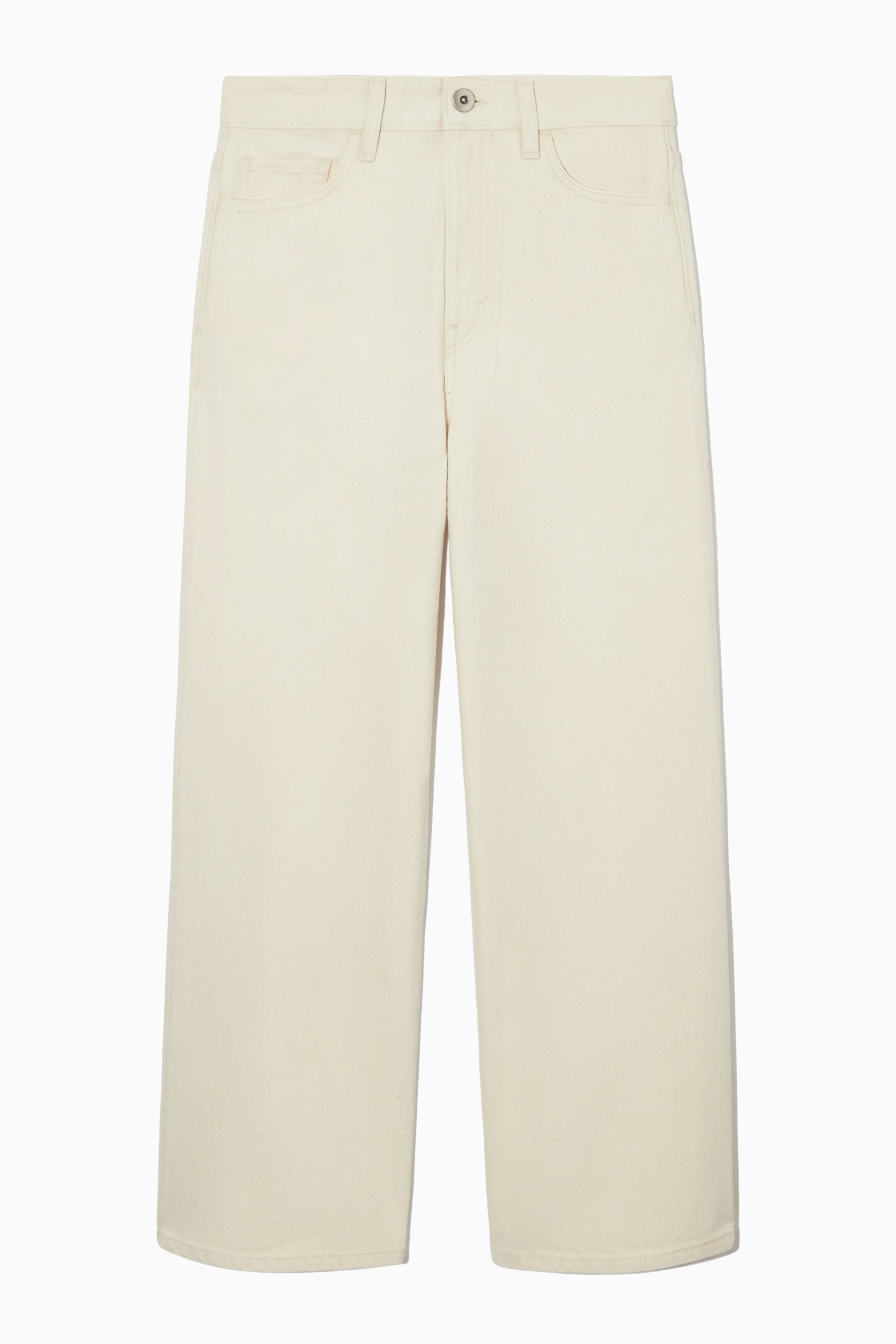Wide-leg high-rise ankle-length jeans - OFF WHITE - women | COS AU