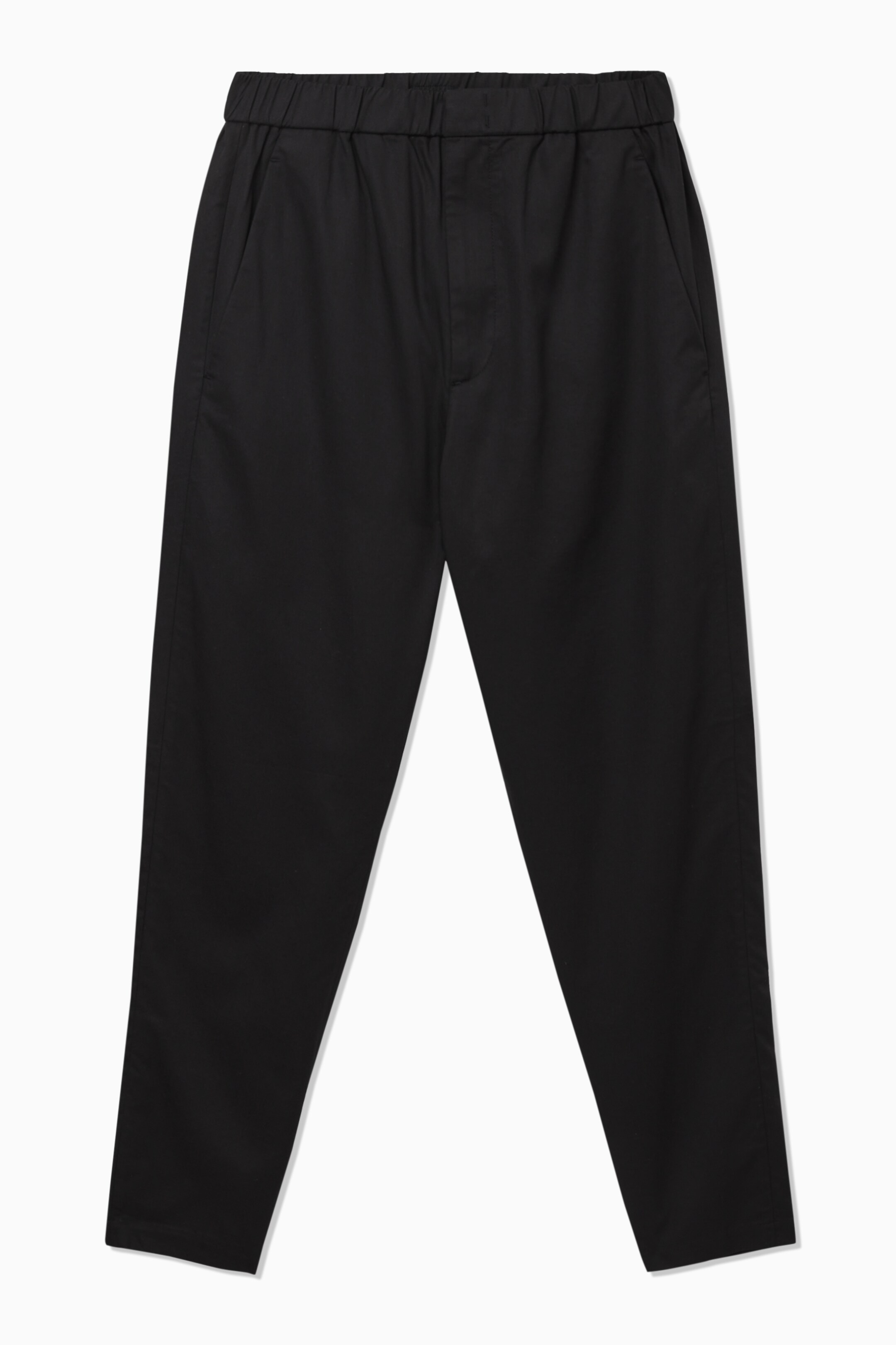 Front image of cos REGULAR-FIT TAPERED PANTS in Black