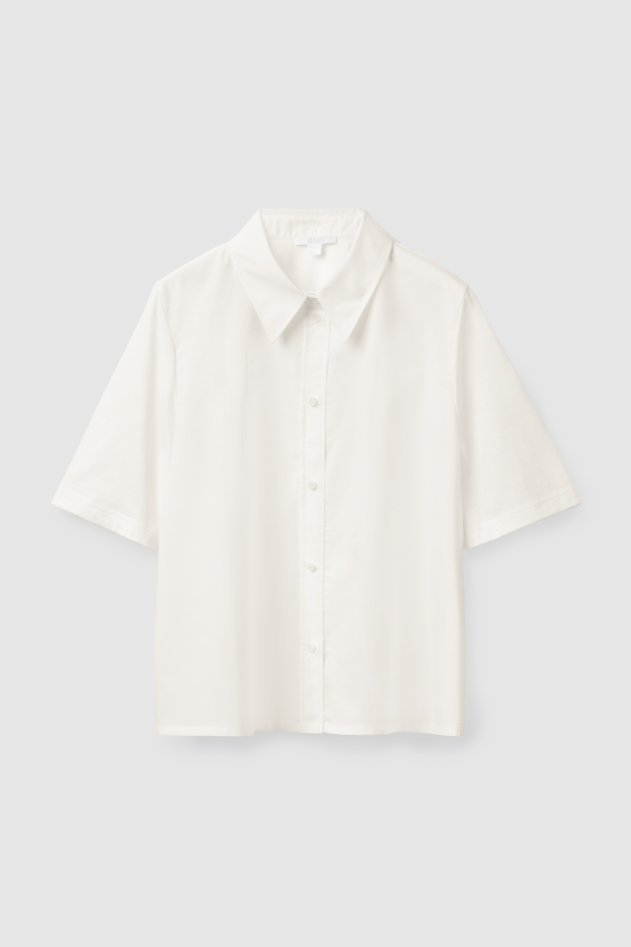 Front image of cos CROPPED SHIRT in white