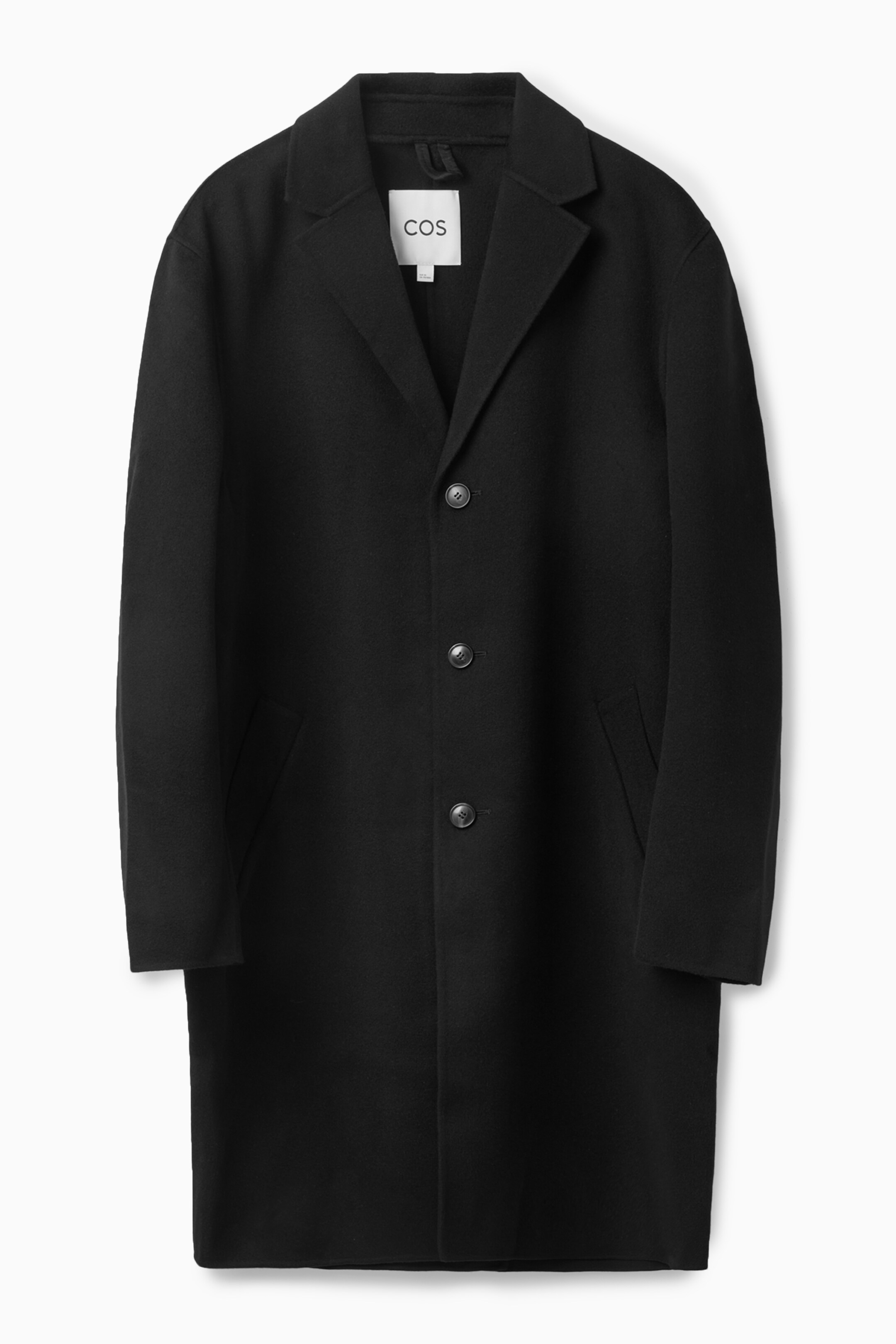 Front image of cos TAILORED WOOL COAT in BLACK