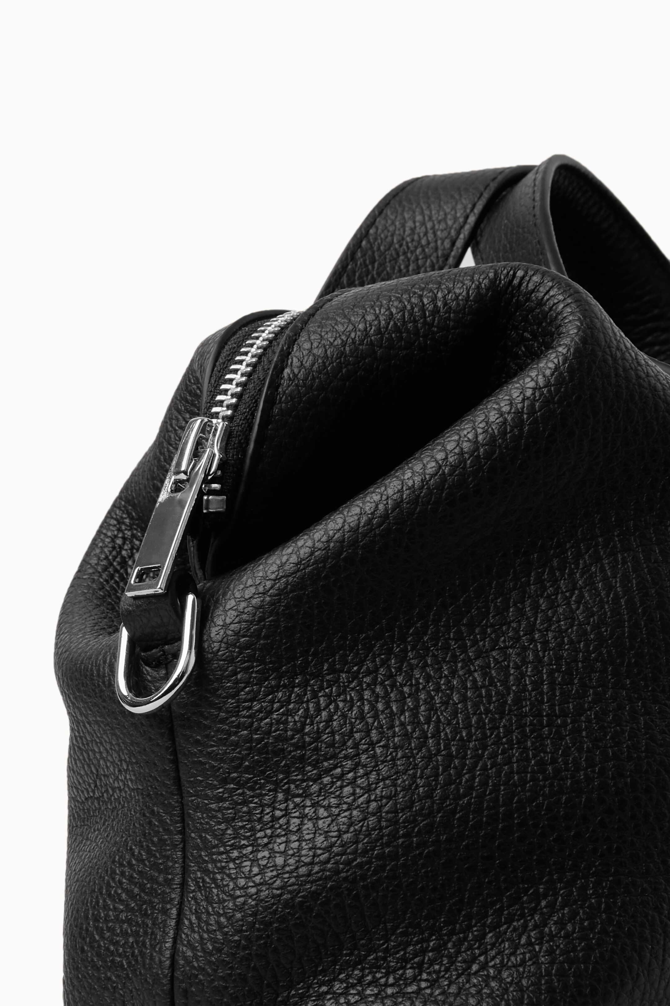 COS Leather Bowling Bag in Black