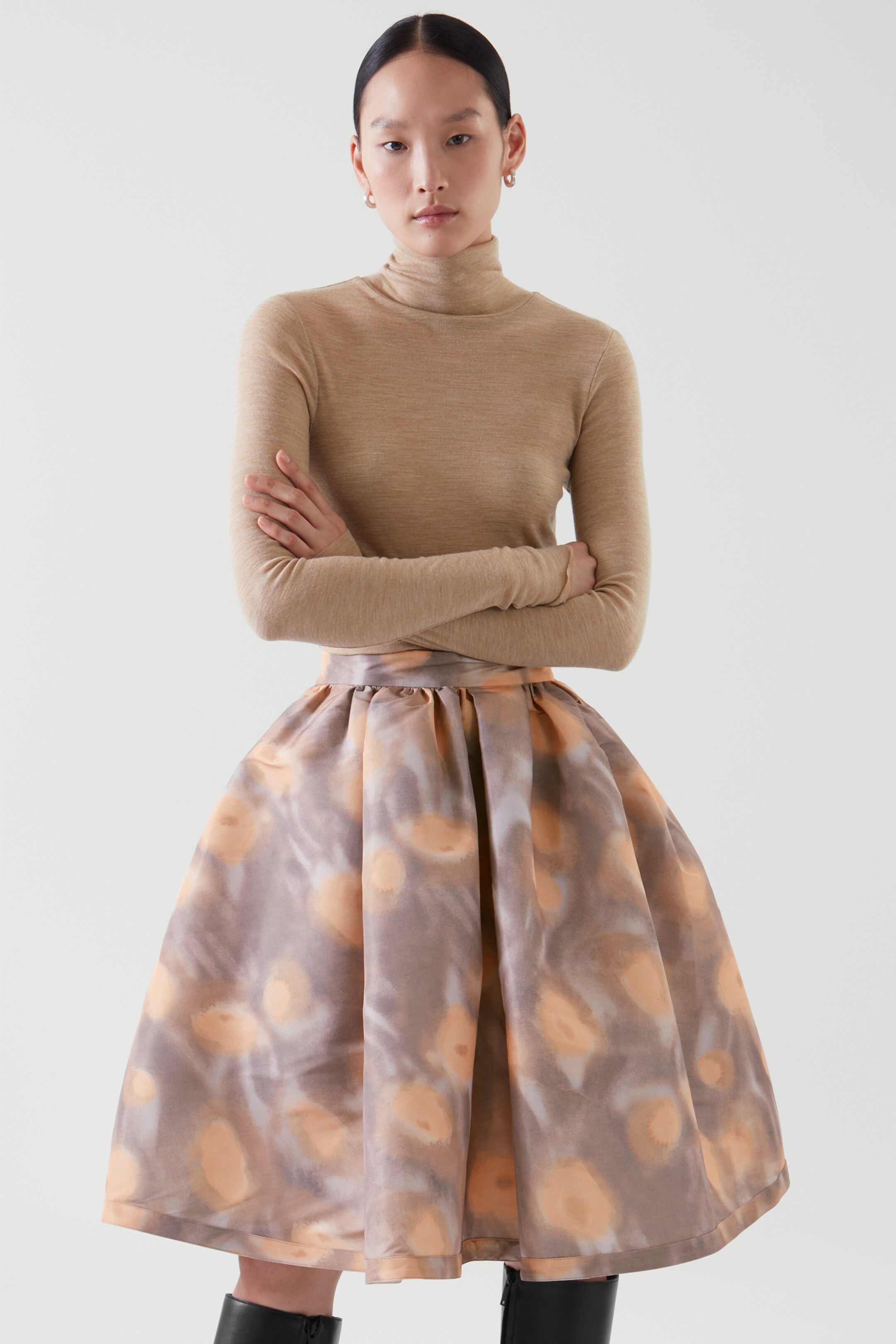 Bottom image of cos PLEATED A-LINE SKIRT in SOFT PINK