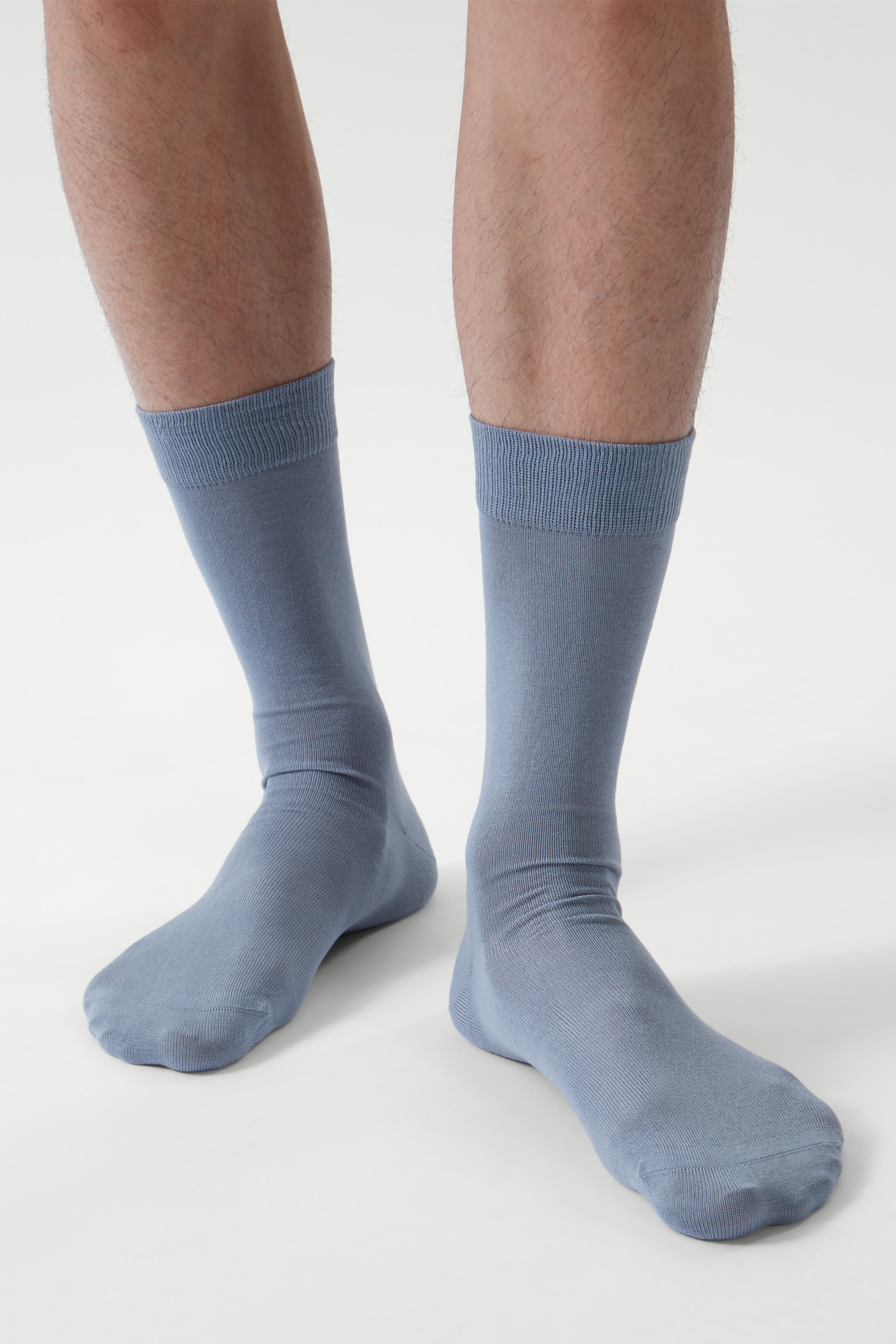 Front image of cos MERCERISED COTTON SOCKS in BLUE