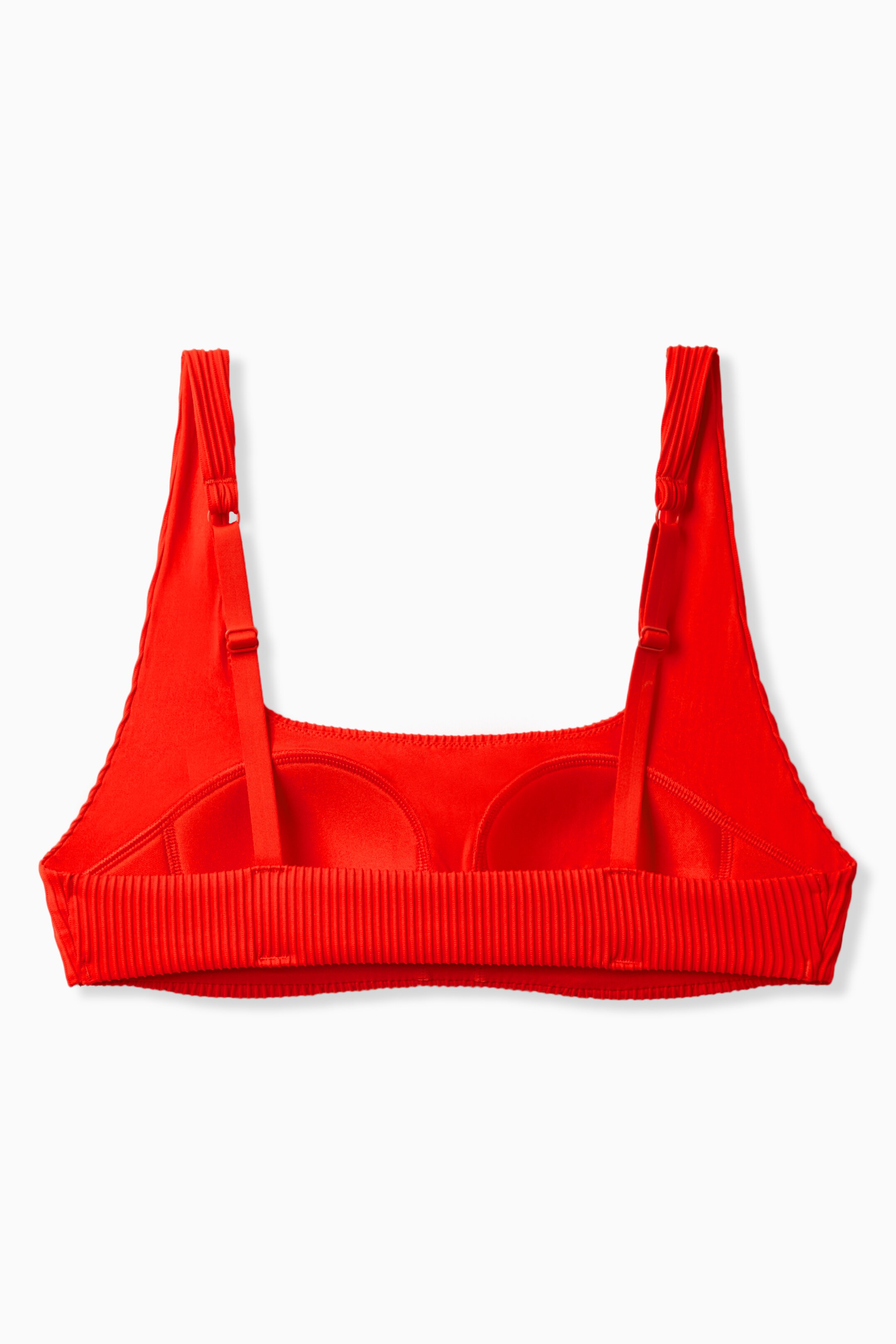 diagonaal systematisch ontspannen Square-neck ribbed padded bikini top - RED - women | COS AU