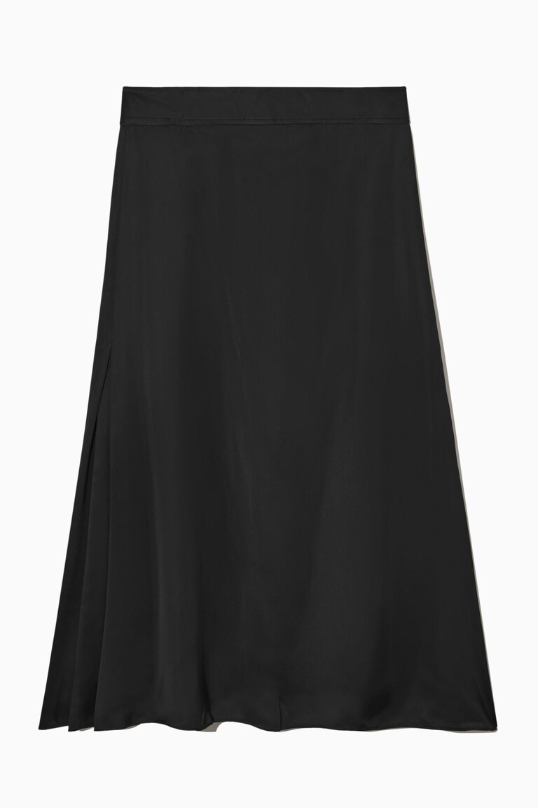 A-LINE SATIN SKIRT