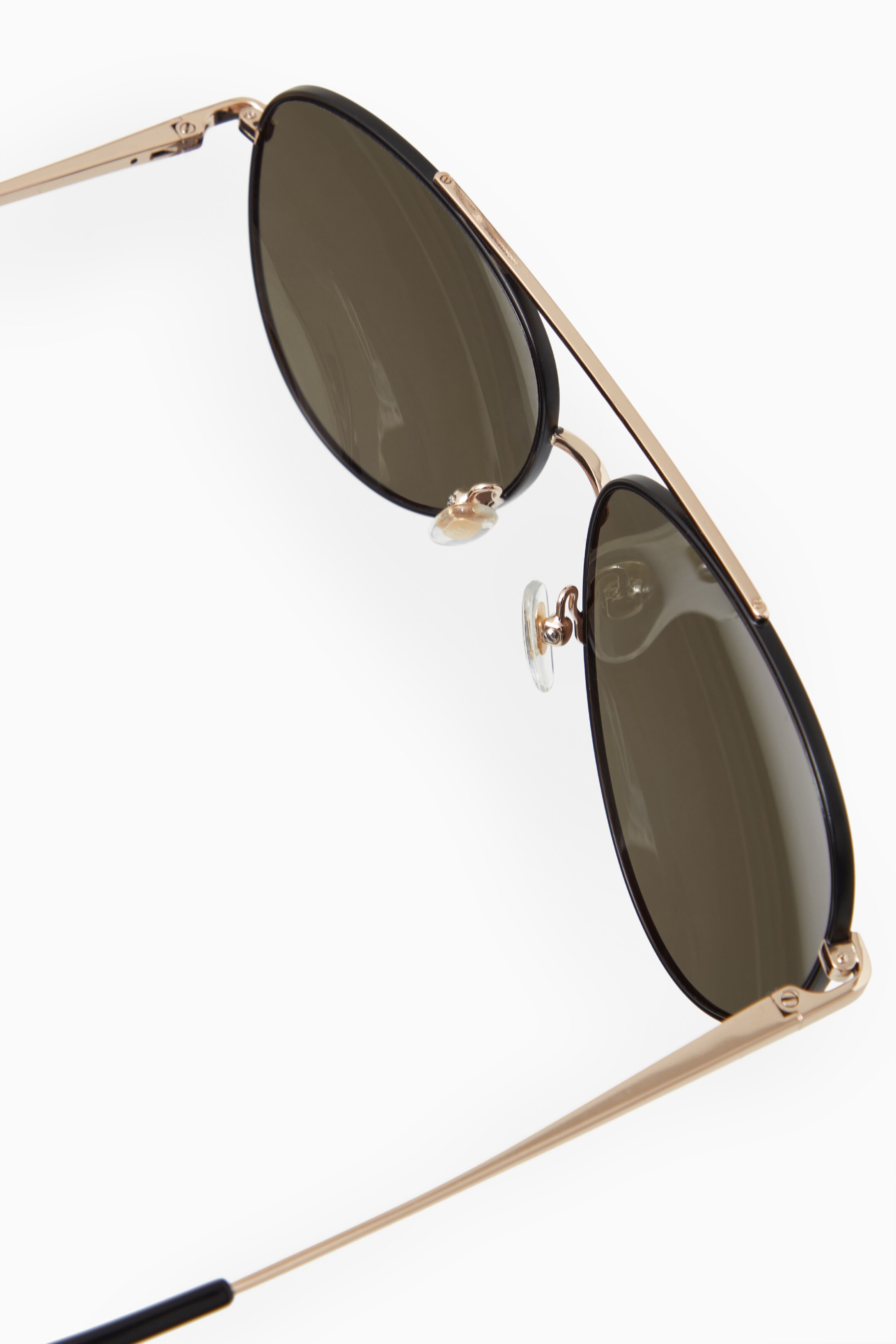 ALAÏA Gold Aviator Sunglasses In Metal And Leather