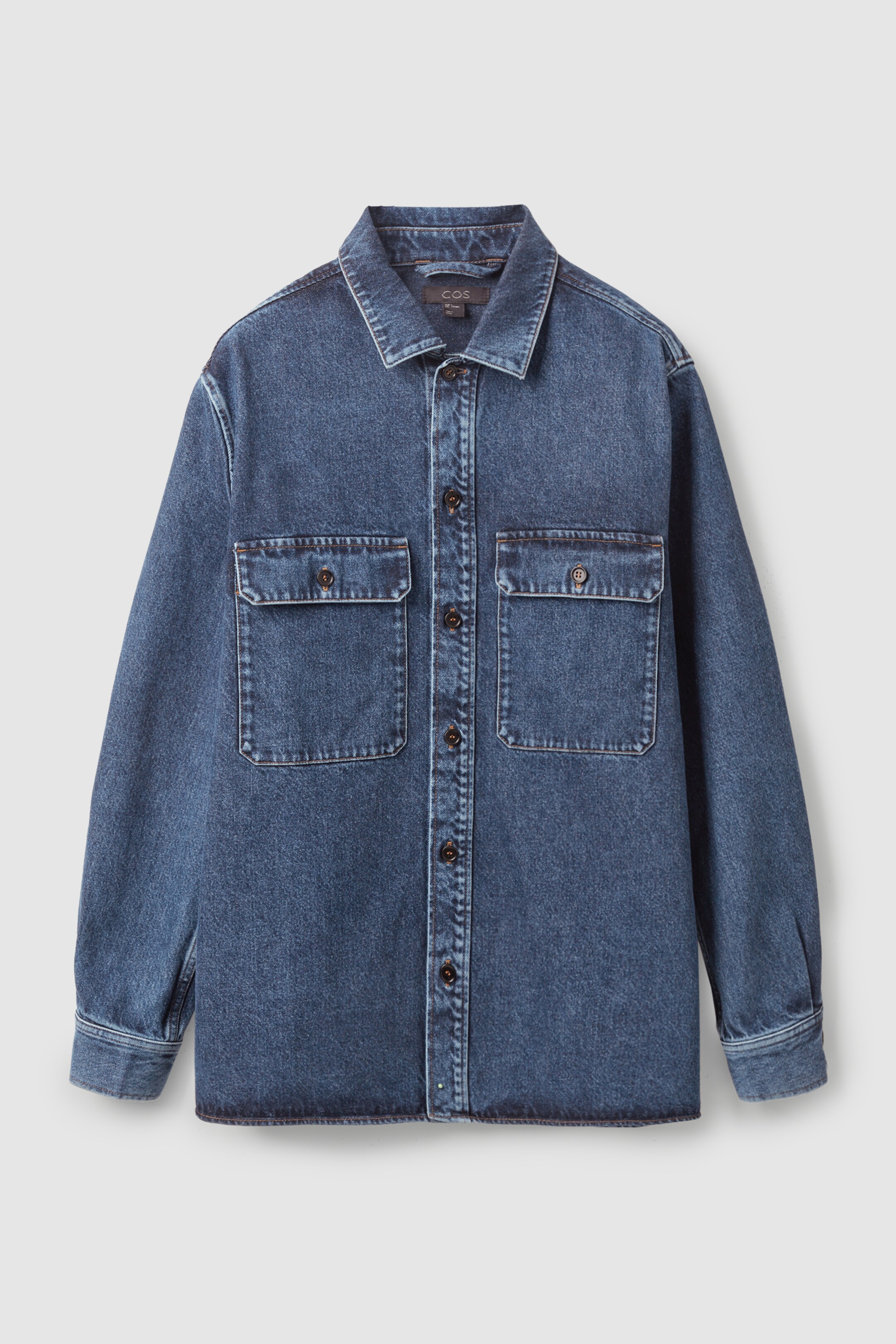 Relaxed-fit denim overshirt - mid wash 