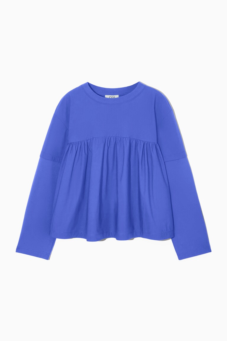 REGULAR-FIT SMOCKED LAYERED TOP