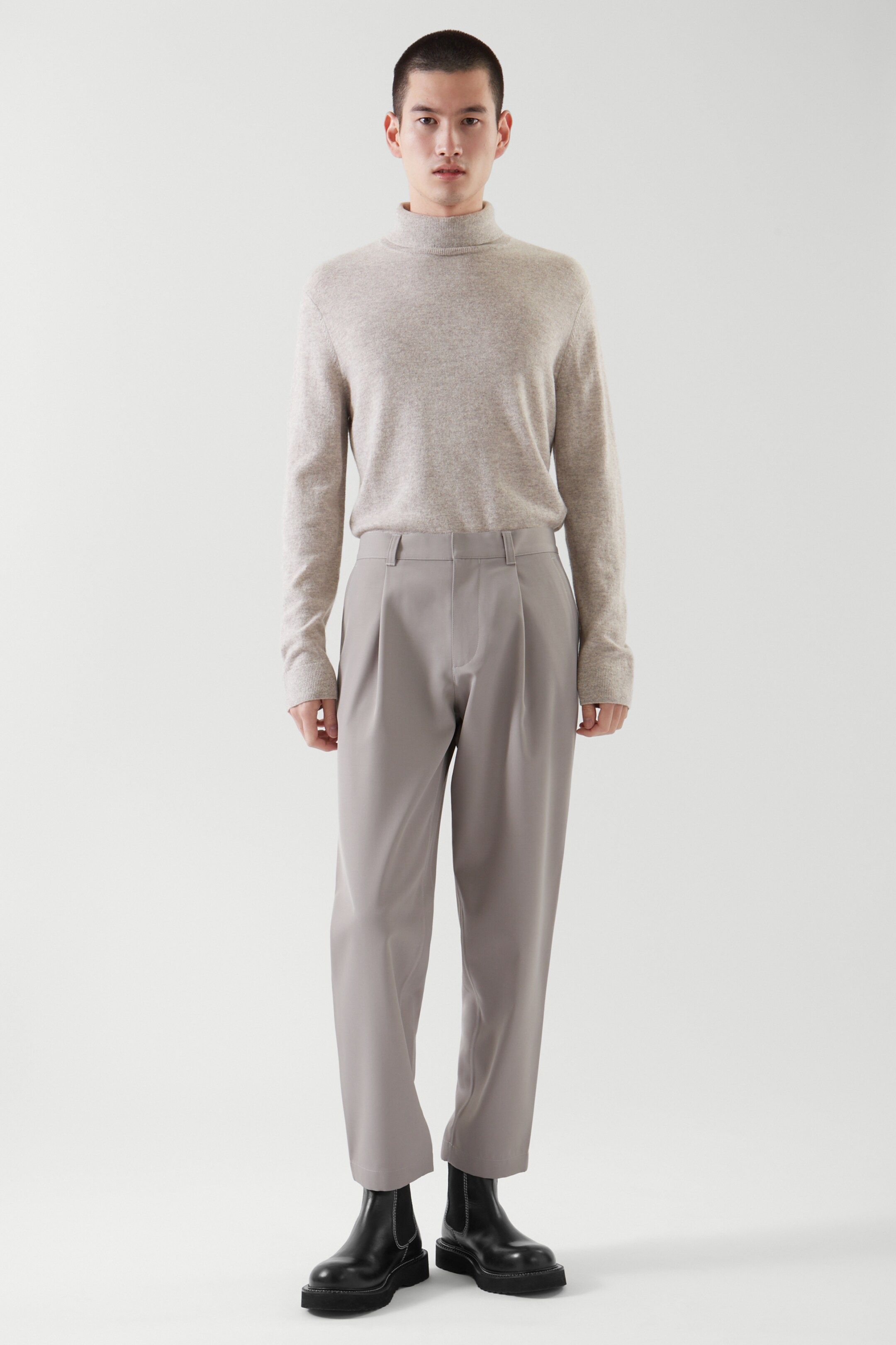 Front image of cos RELAXED-FIT CARGO PANTS in BEIGE