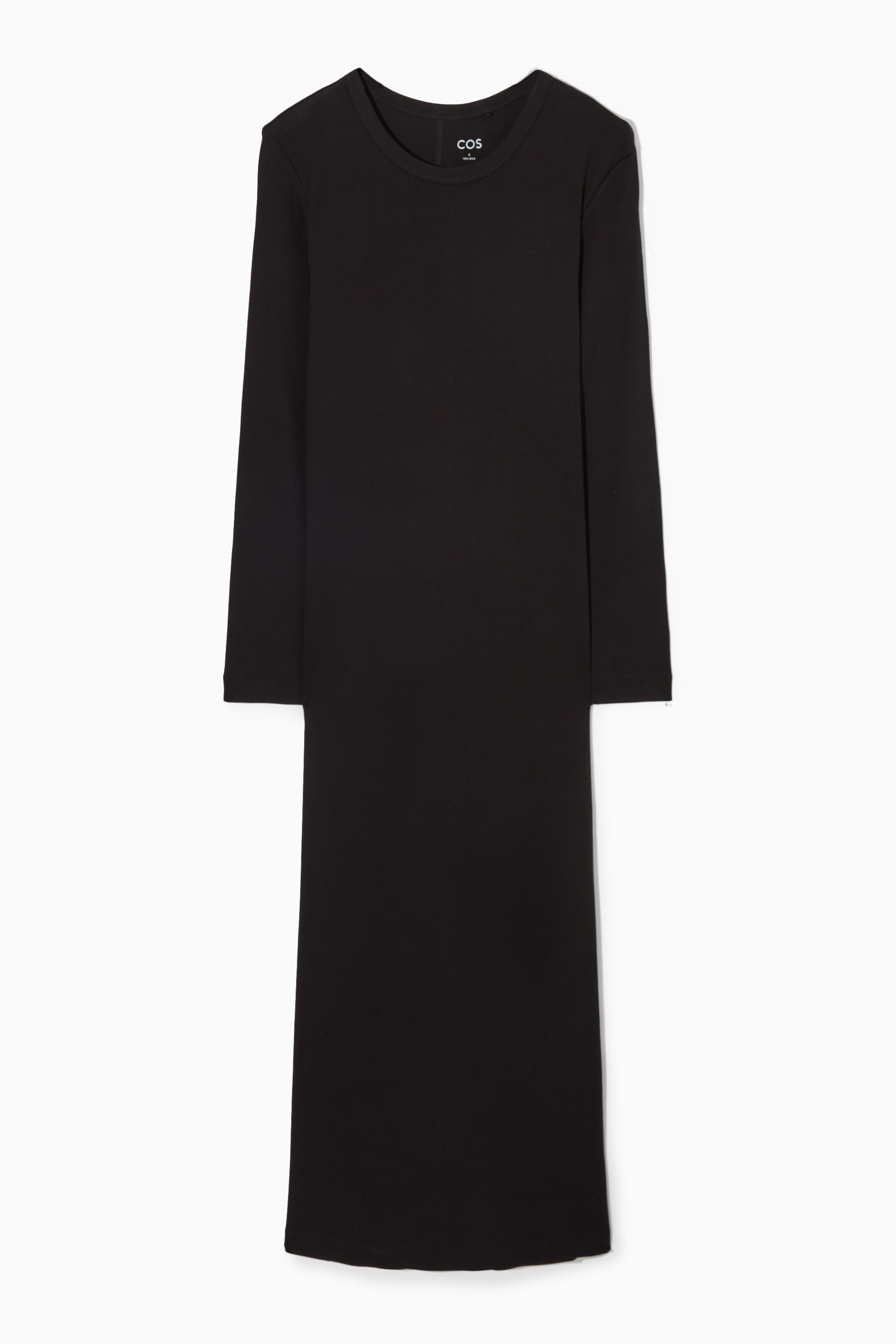 Ribbed jersey maxi dress - BLACK - women | COS AU