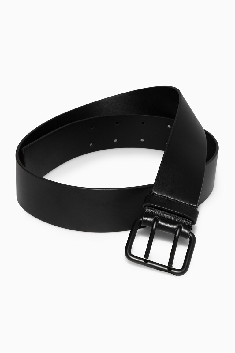 DOUBLE-PRONG LEATHER BELT