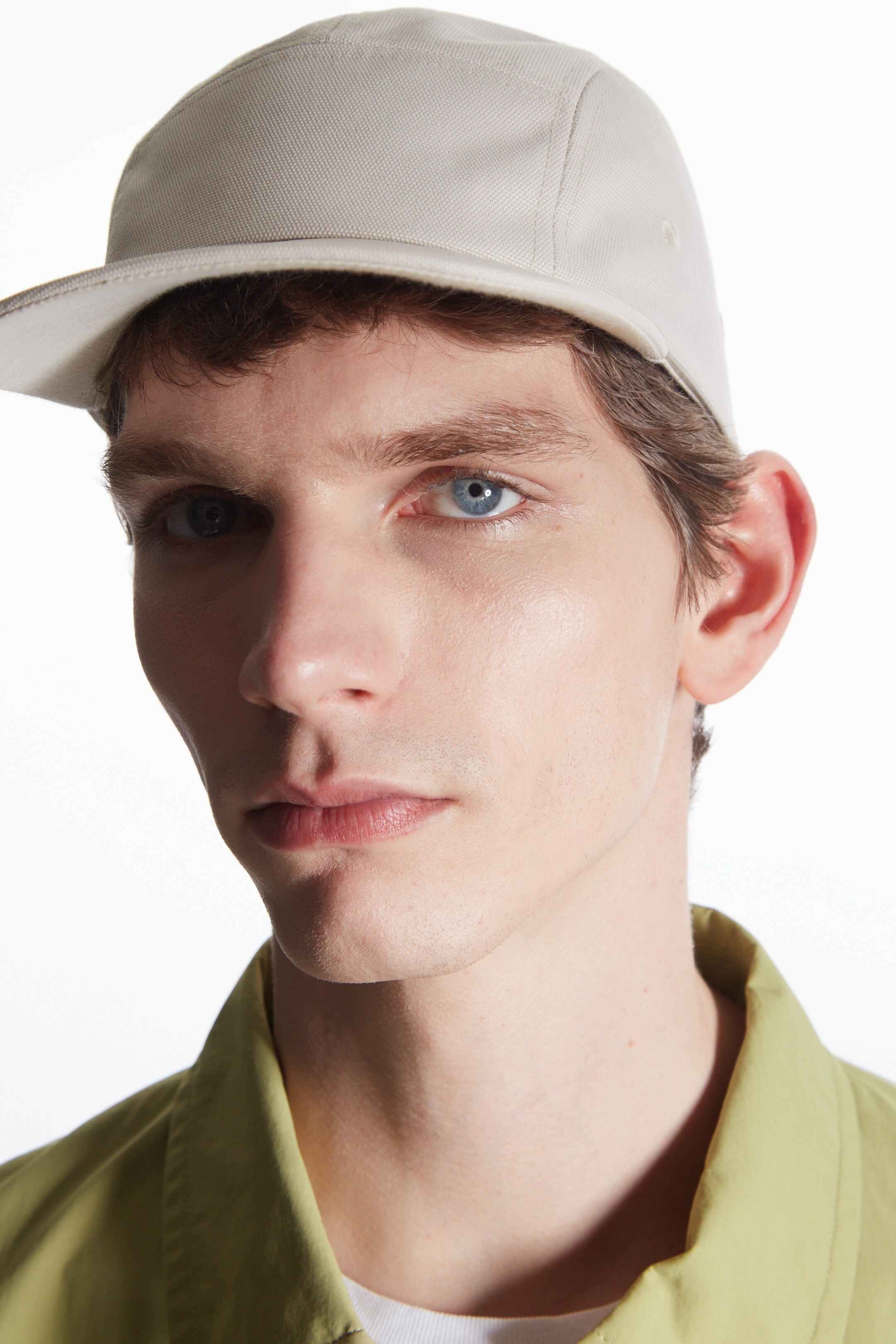 Front image of cos CANVAS FIVE-PANEL CAP in CREAM