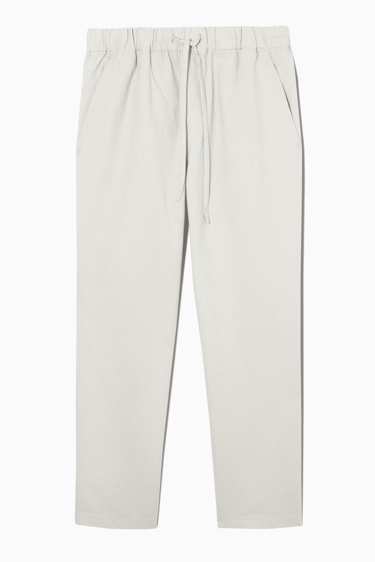 RELAXED-FIT DRAWSTRING TWILL PANTS
