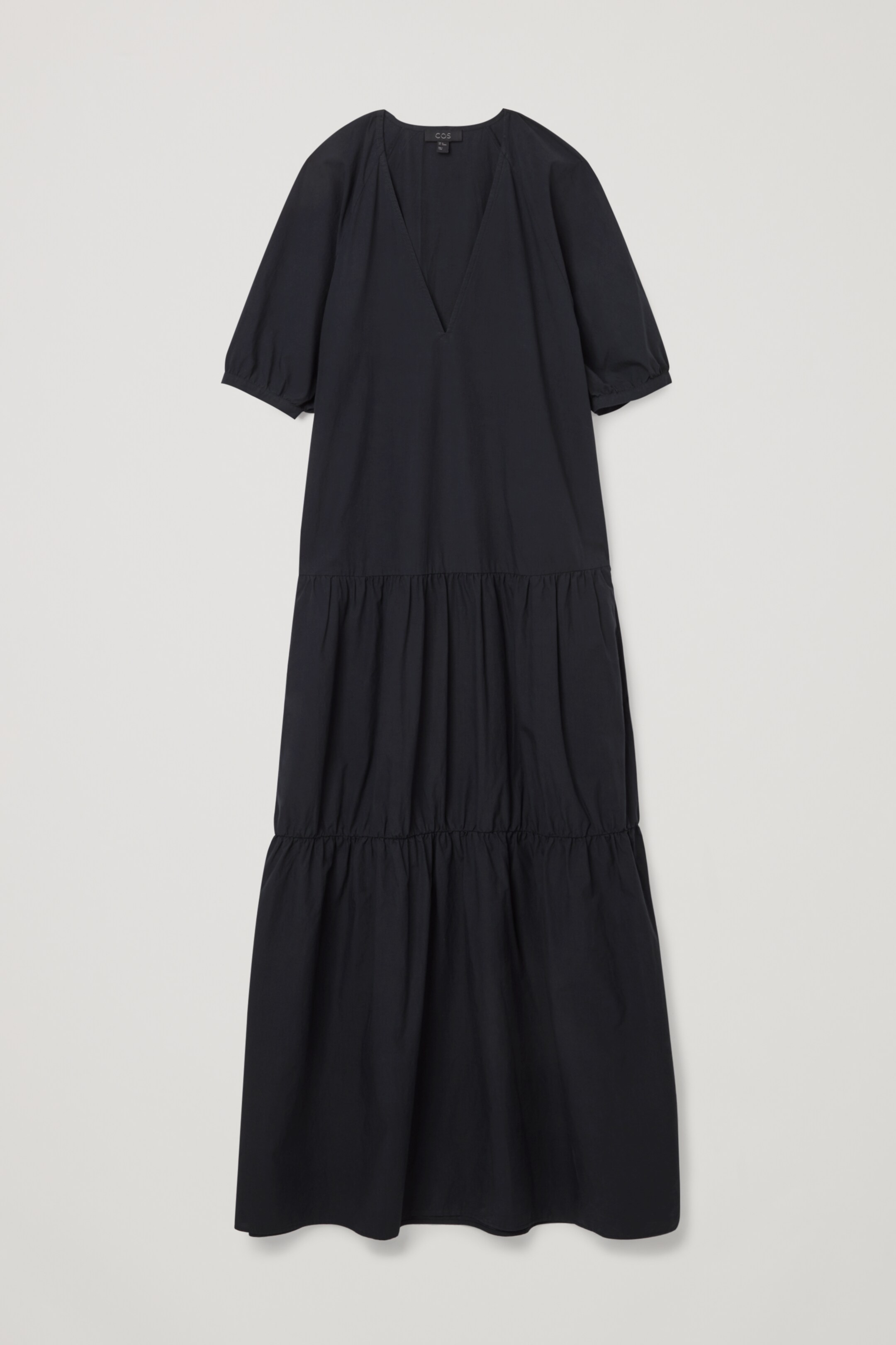 Front image of cos TIERED MAXI DRESS in dark navy
