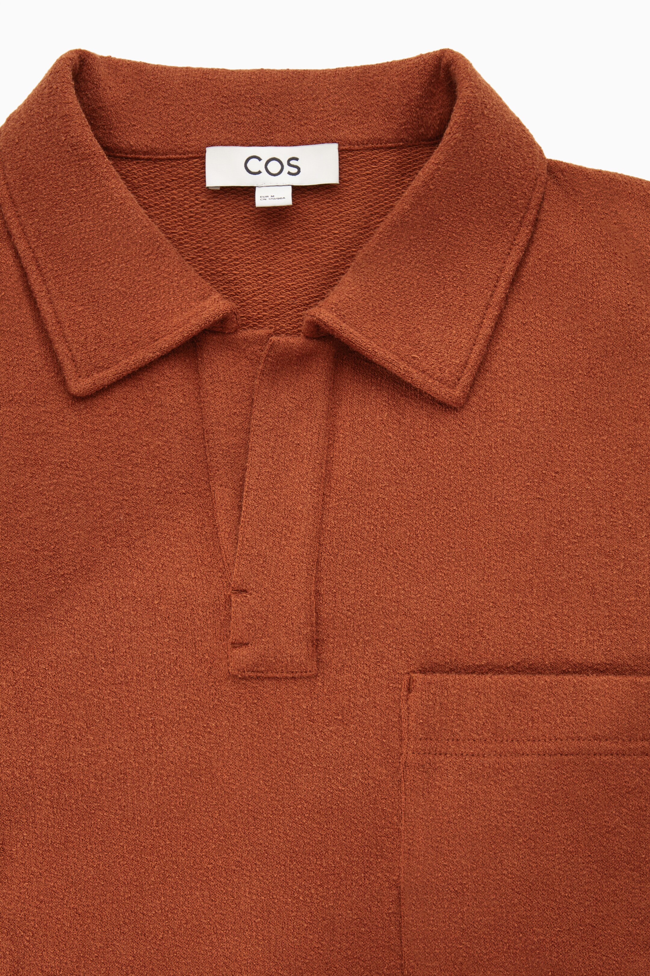 Bouclé-jersey polo shirt - BURNT ORANGE - men | COS AU
