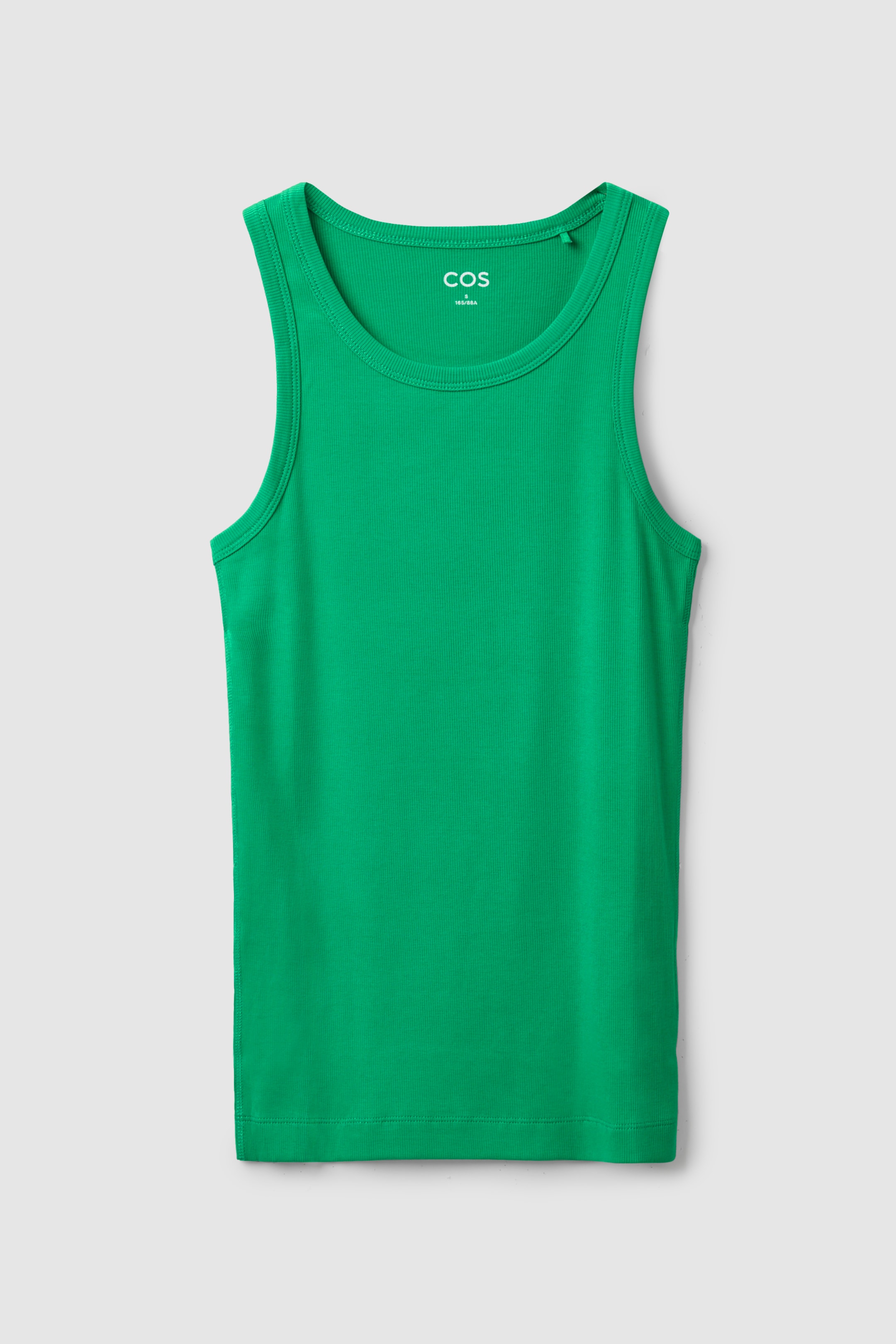 Front image of cos RIBBED TANK TOP in GREEN