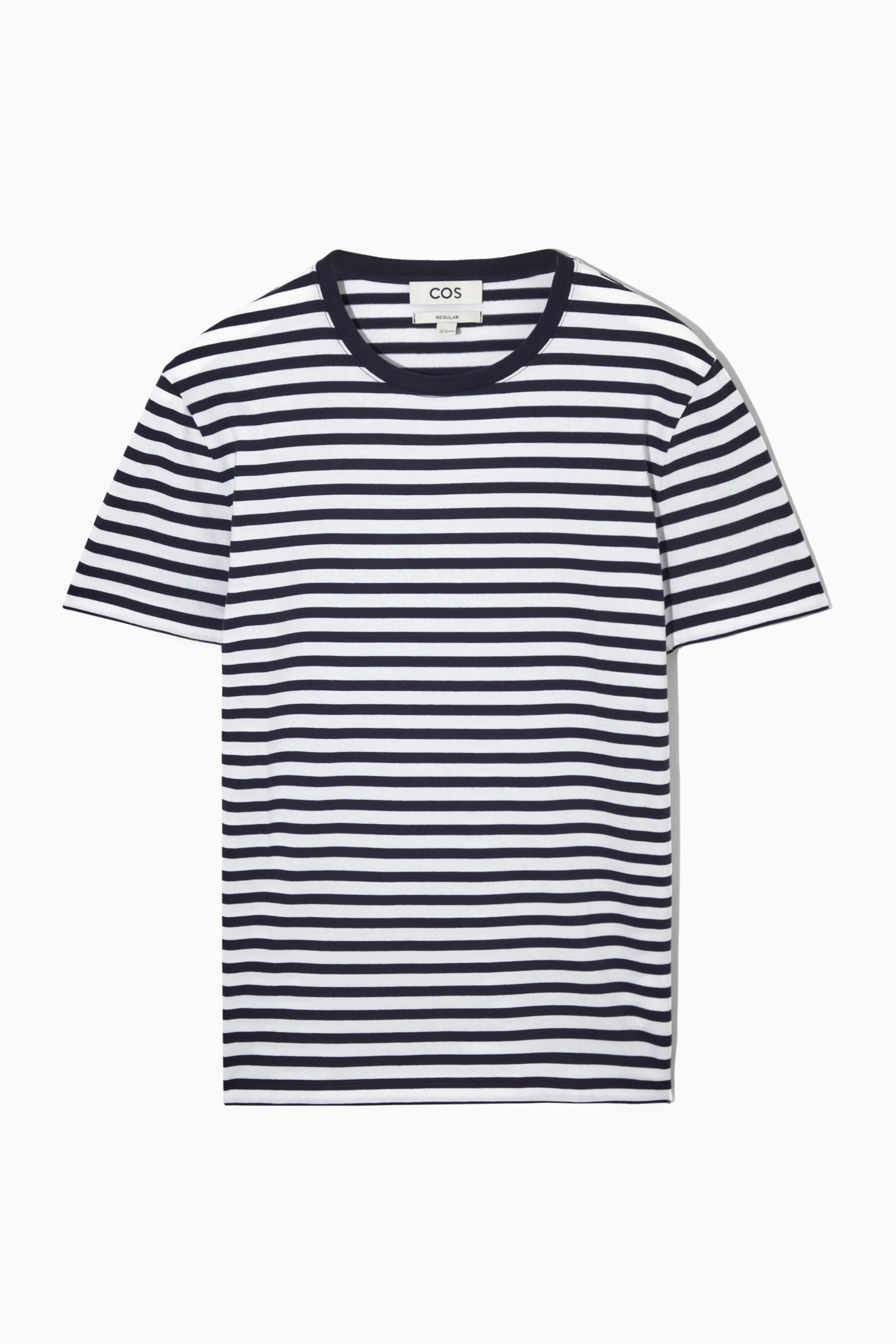 Front image of cos THE EXTRA FINE T-SHIRT in NAVY