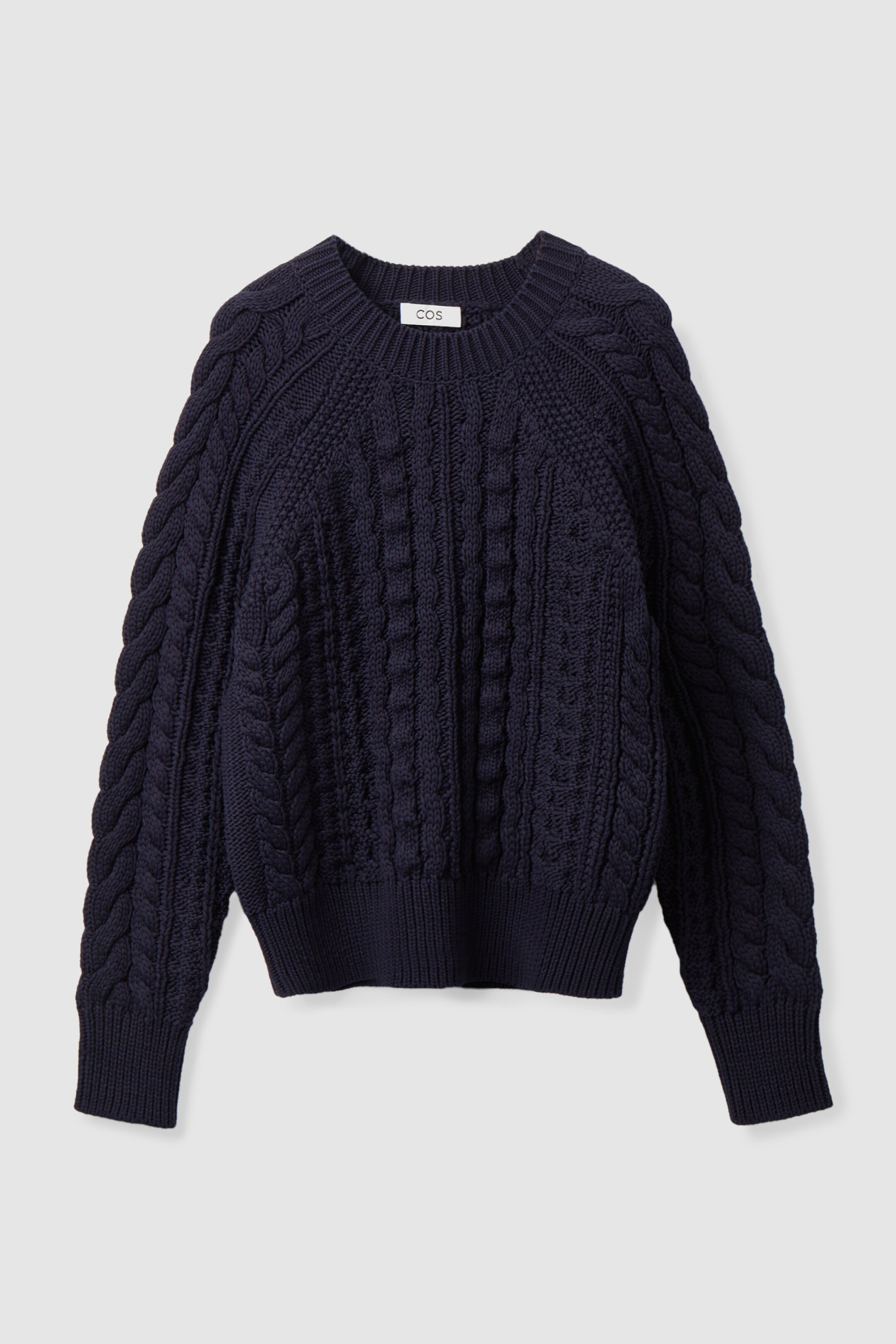 Cable-knit jumper - NAVY - Women | COS AU