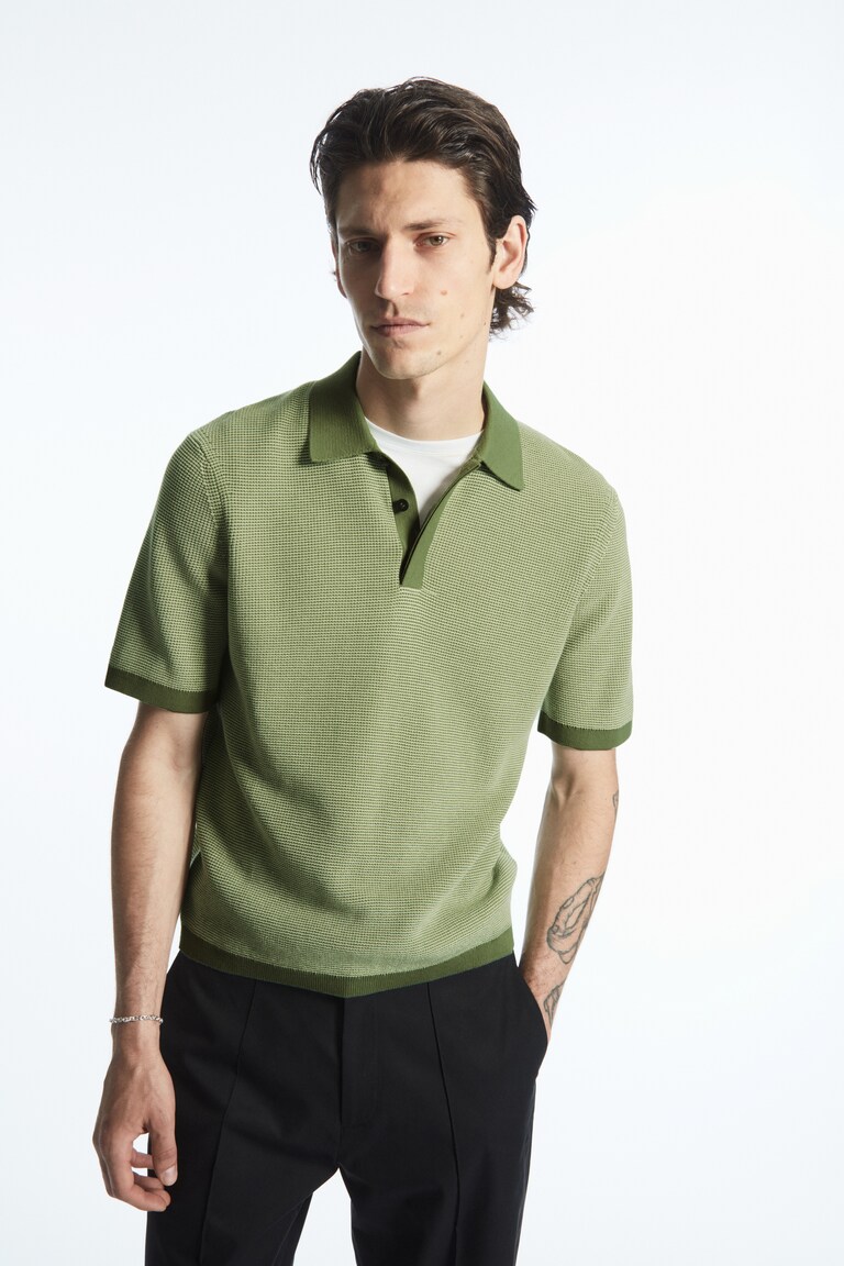REGULAR-FIT KNITTED POLO SHIRT