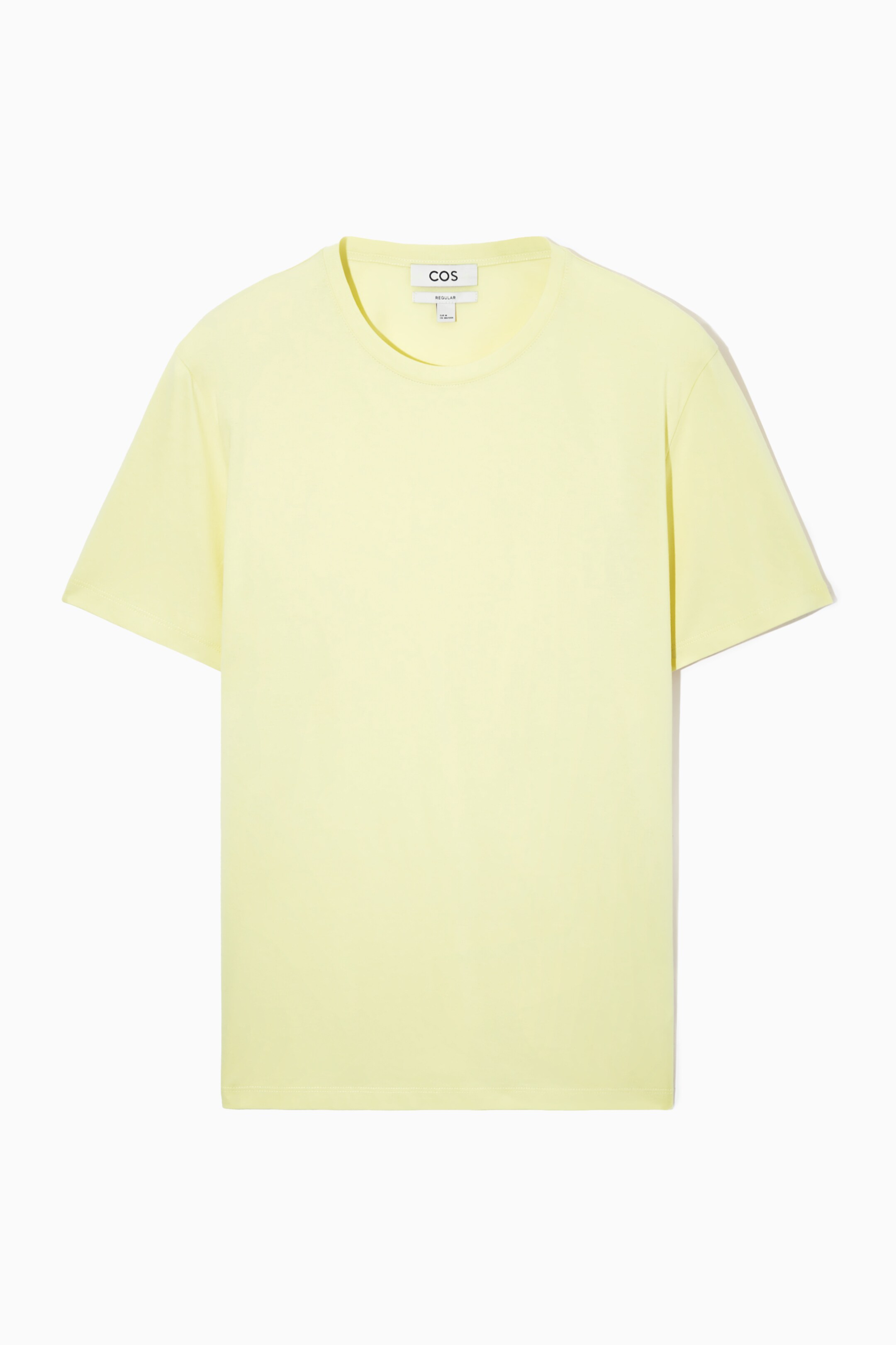 Front image of cos THE EXTRA FINE T-SHIRT in YELLOW