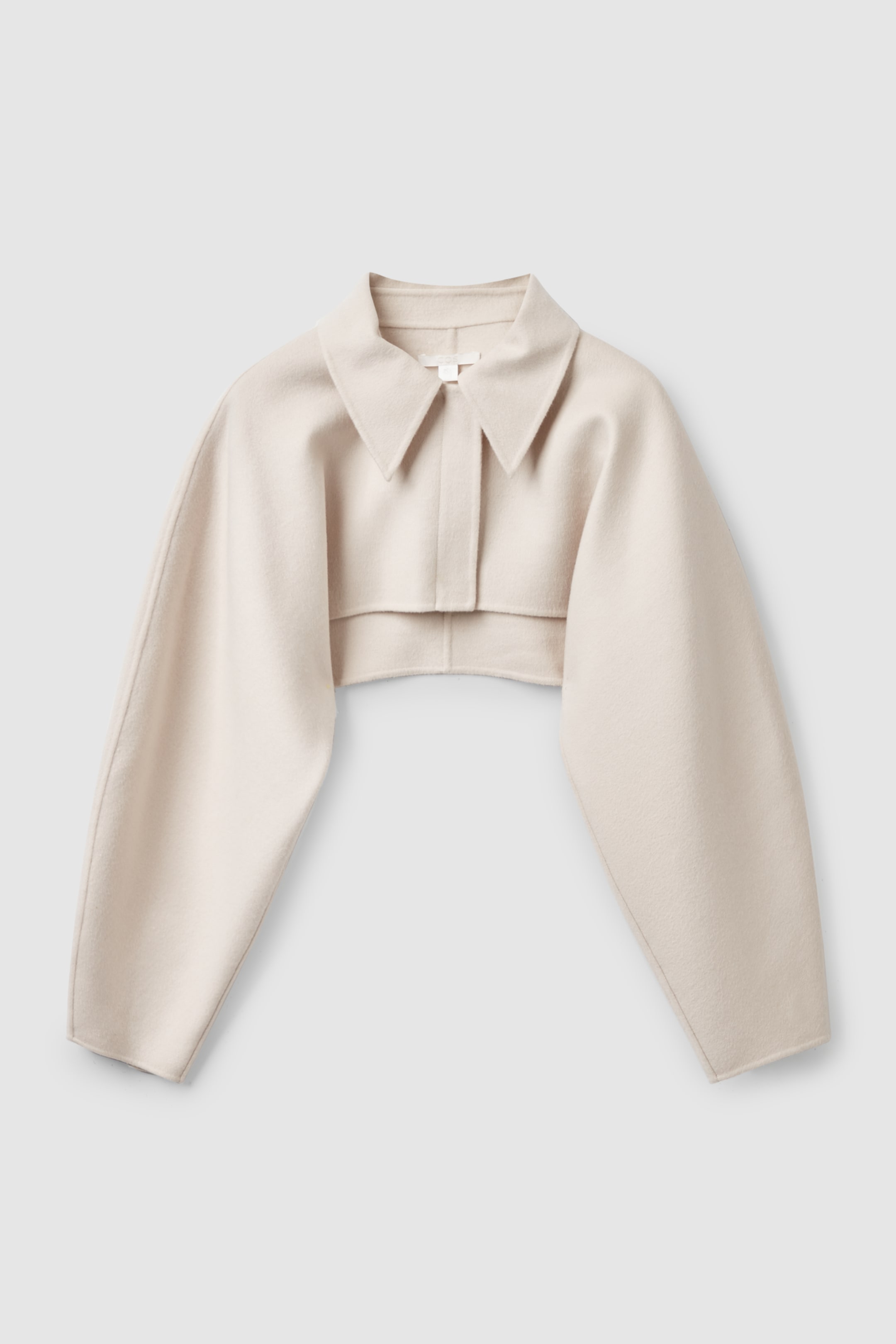 Front image of cos CROPPED BOLERO JACKET in off-white