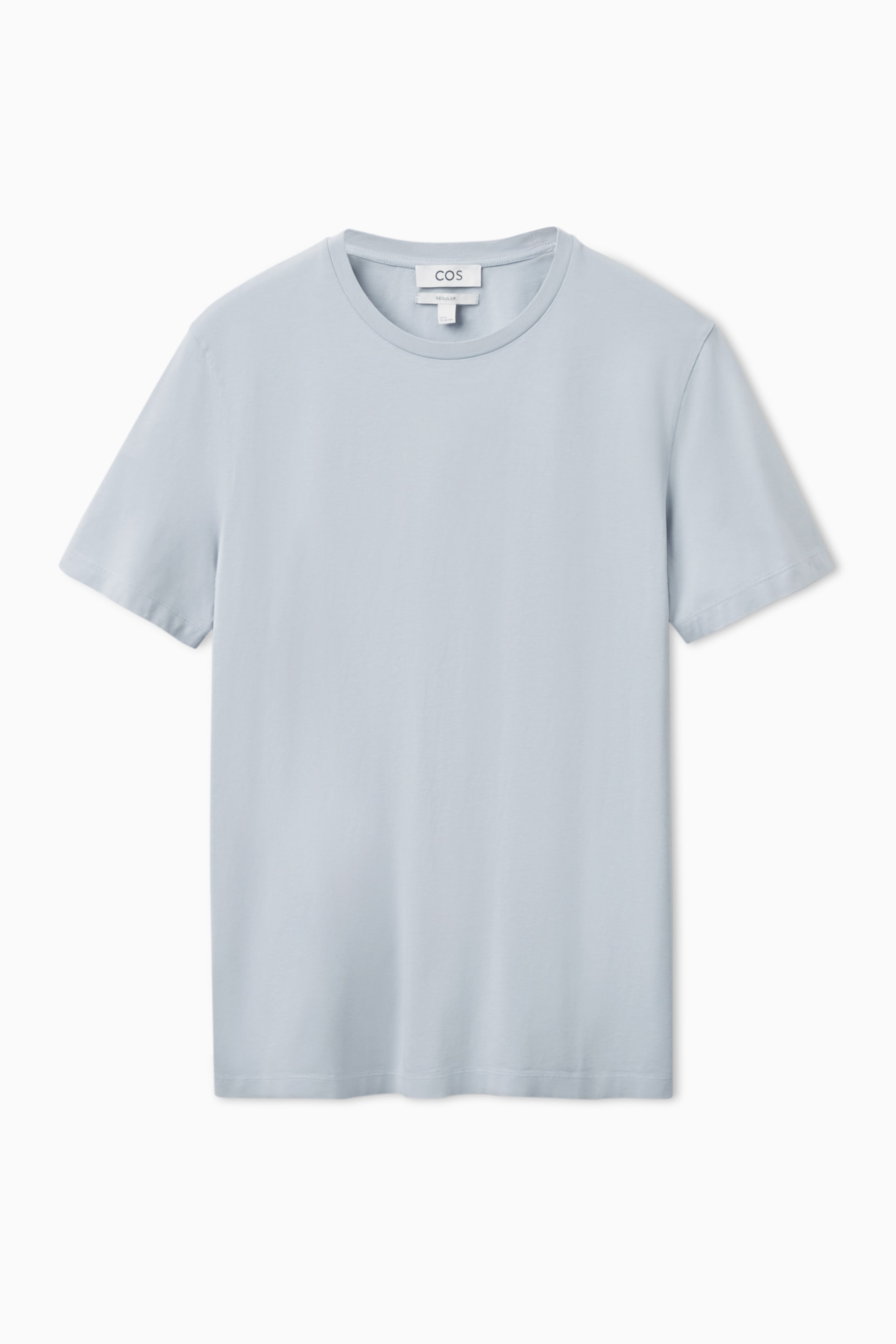 Front image of cos THE EXTRA FINE T-SHIRT in LIGHT BLUE