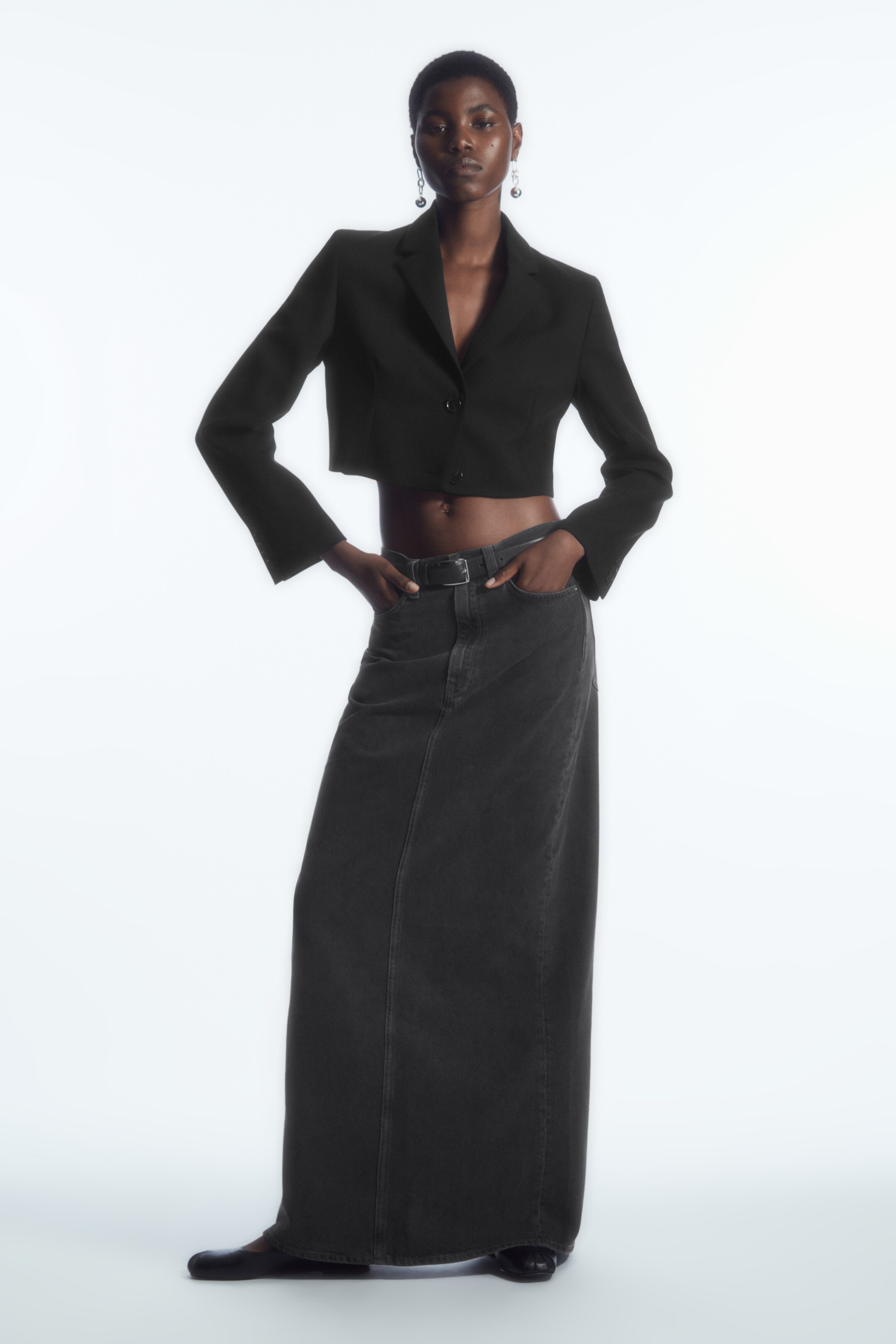 Denim maxi skirt - BLACK - women | COS AU