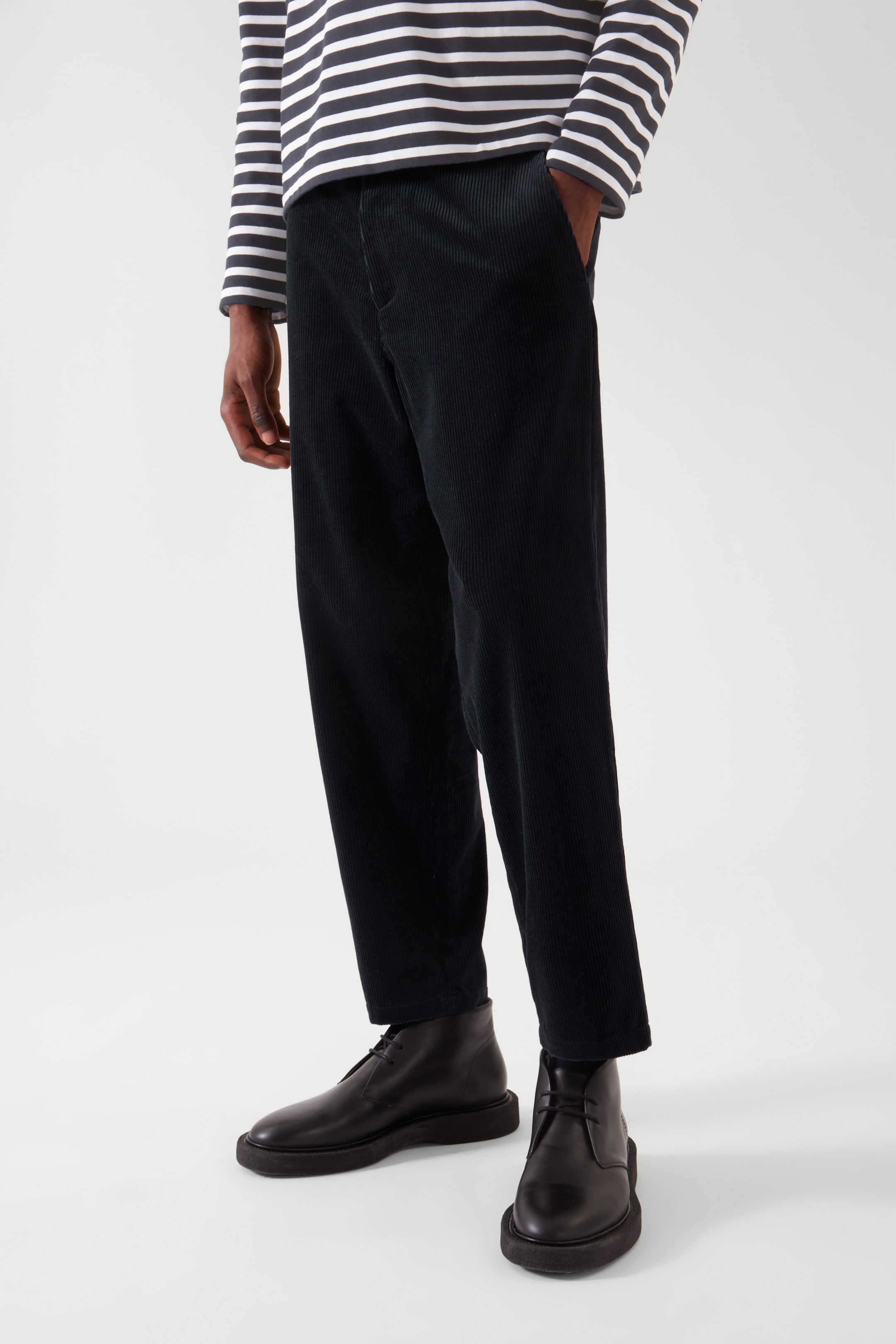 Relaxed-fit corduroy pants - DARK NAVY 