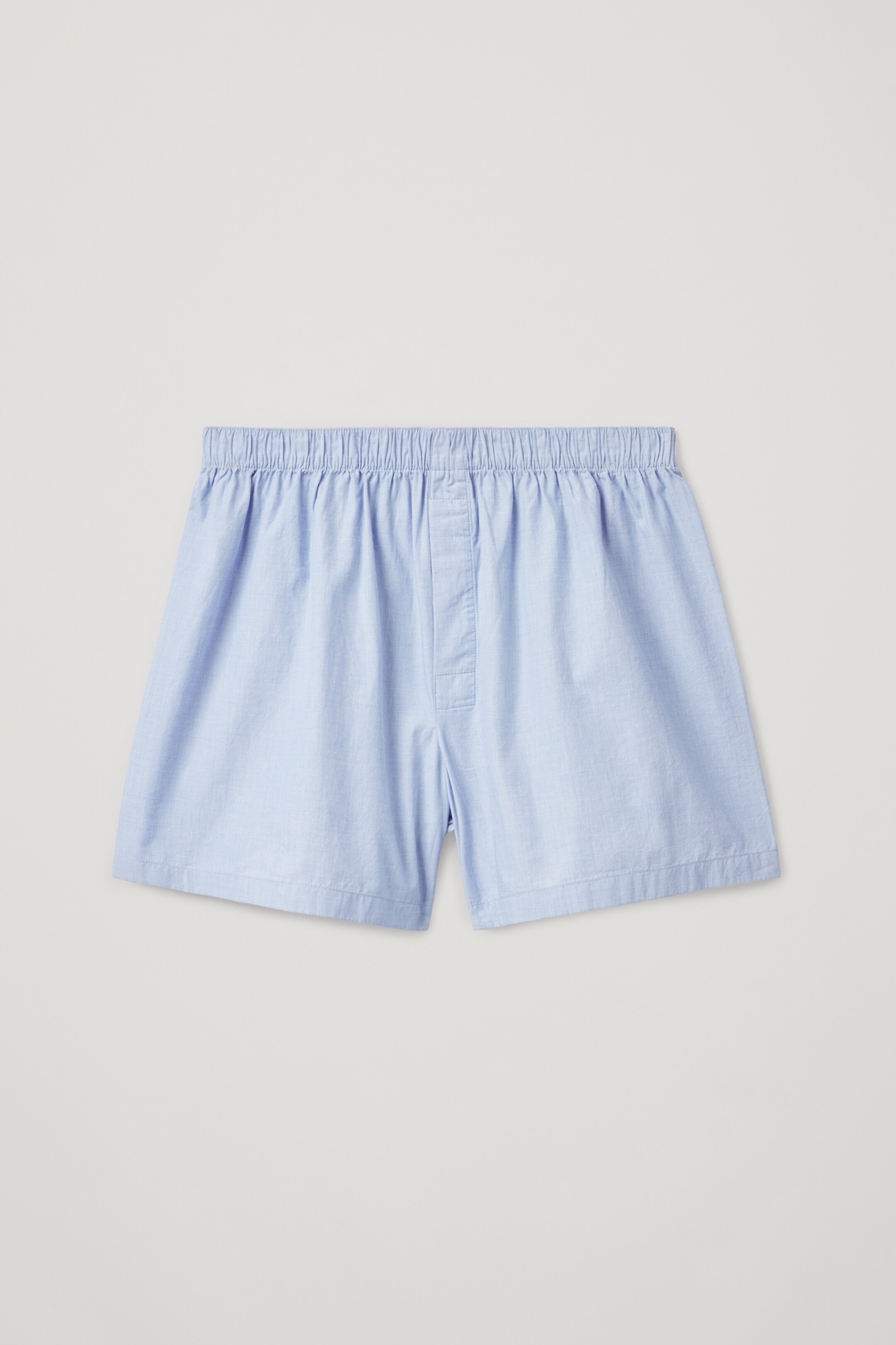 Front image of cos COTTON CHAMBRAY BOXERS in Fresh sky