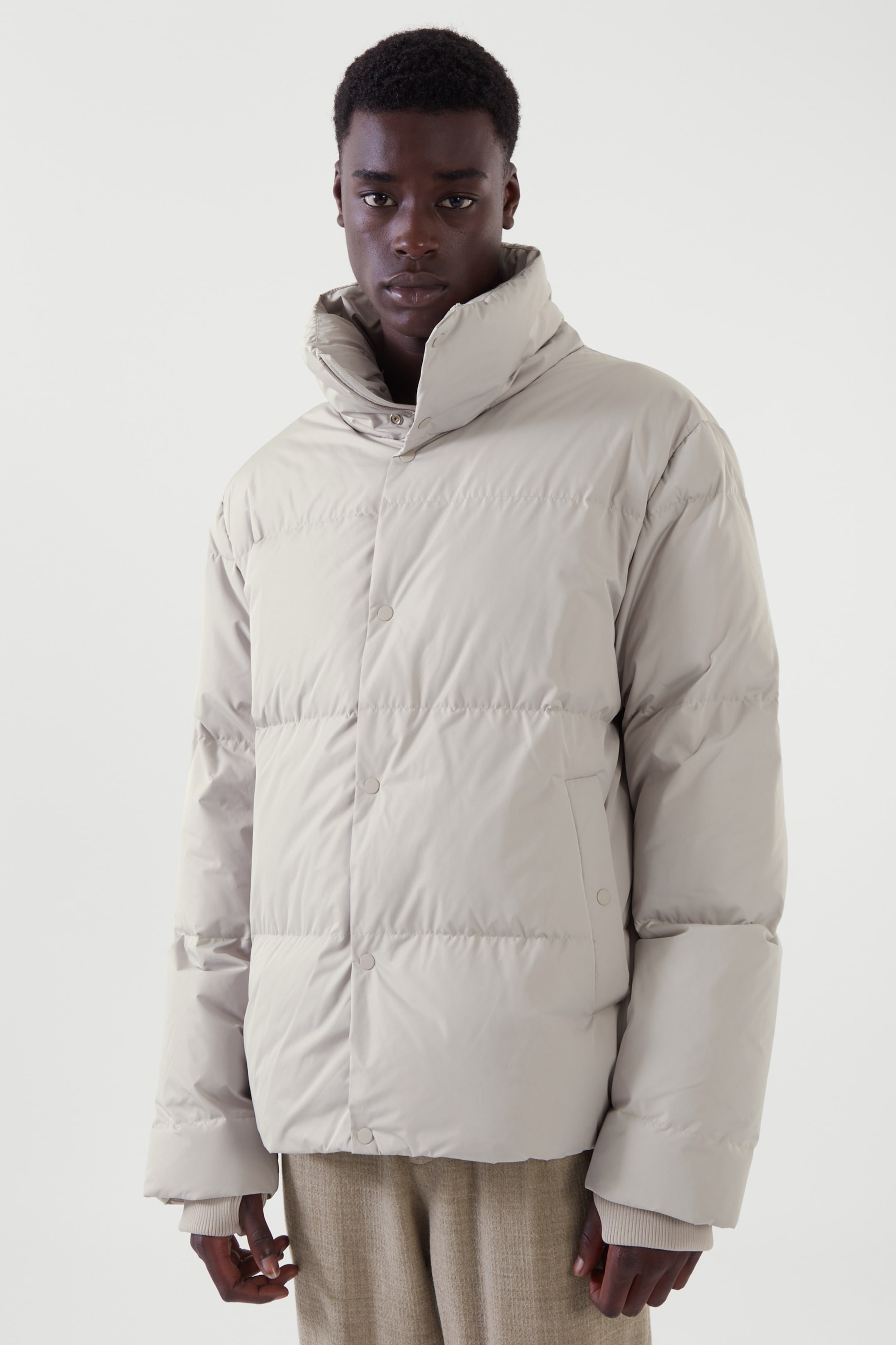 Top image of cos SHORT PUFFER JACKET in CREAM