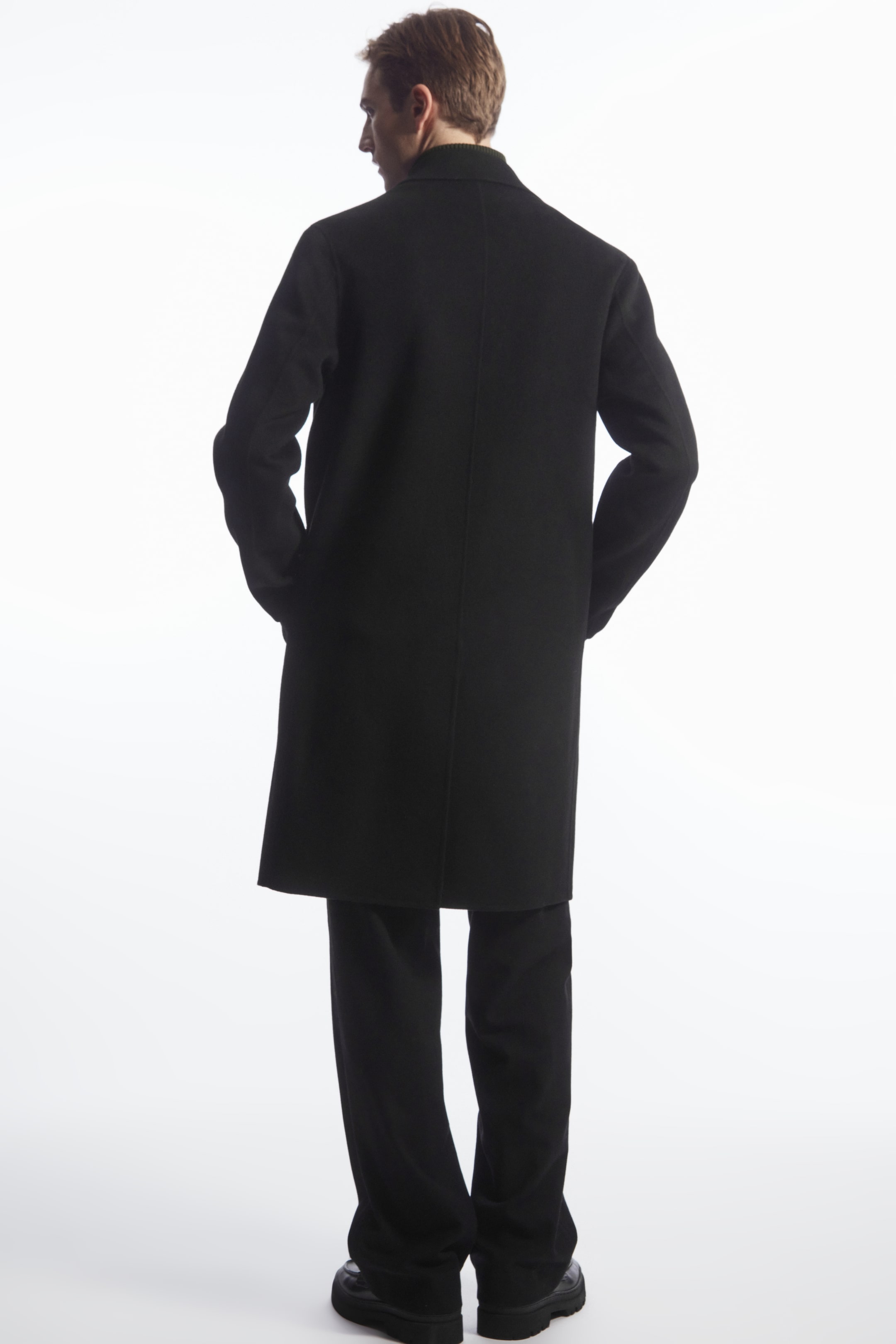 Relaxed-fit double-faced wool coat - BLACK - men | COS AU