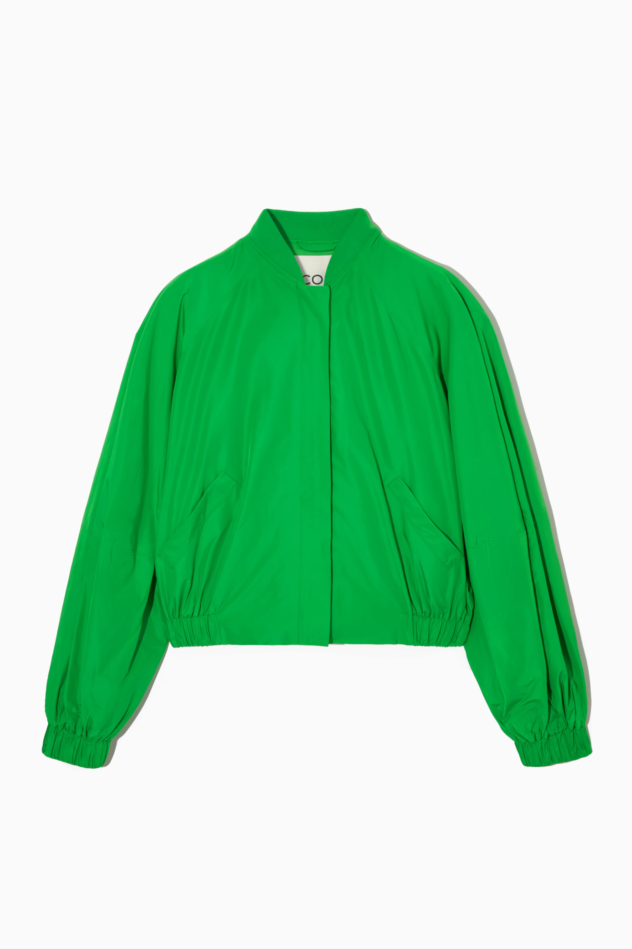 Voluminous cropped bomber jacket BRIGHT GREEN women COS AU