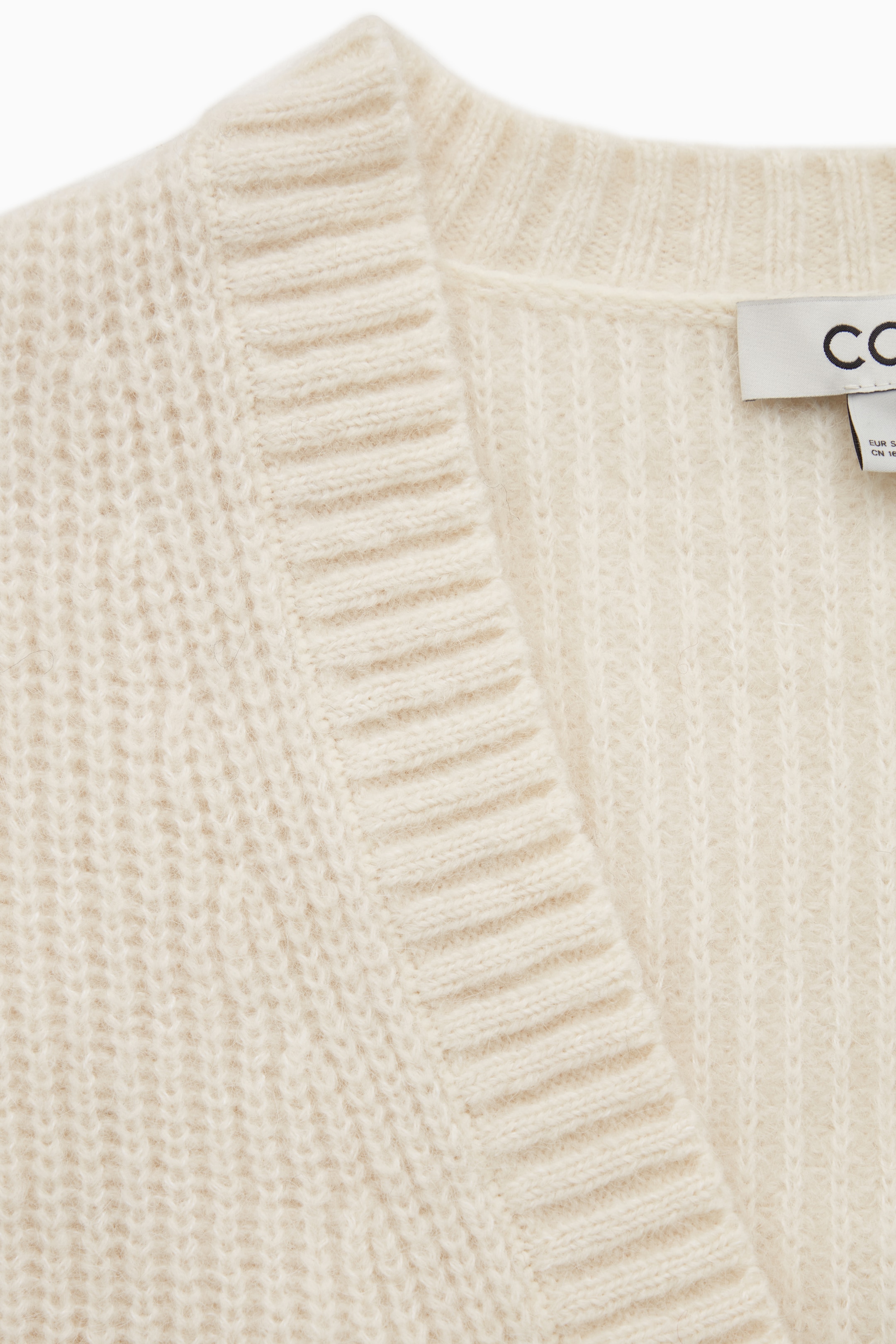 Regular-fit colour block cardigan - CREAM / GREY - women | COS AU
