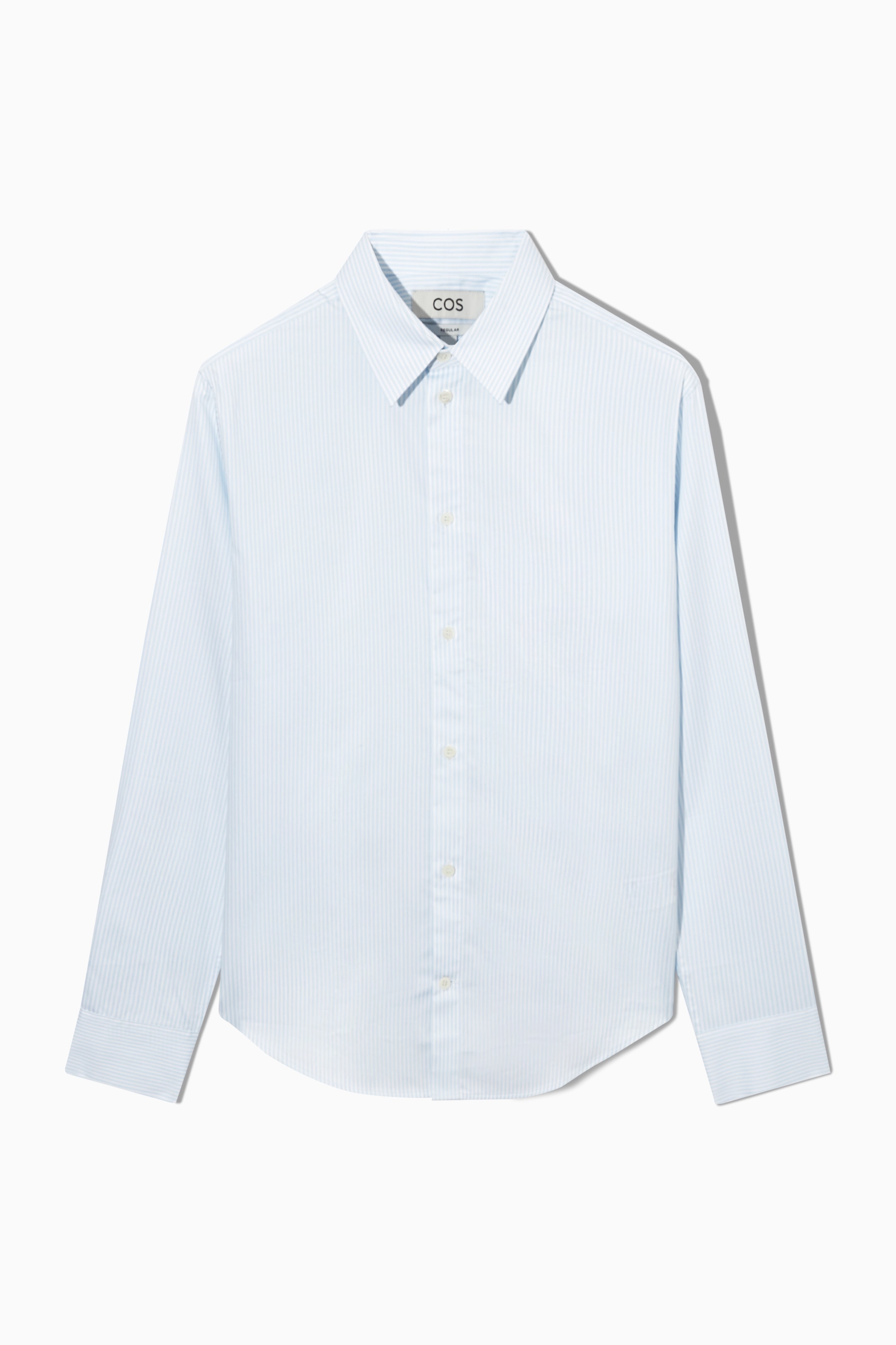 Regular-fit poplin shirt - LIGHT BLUE / STRIPED - men | COS AU