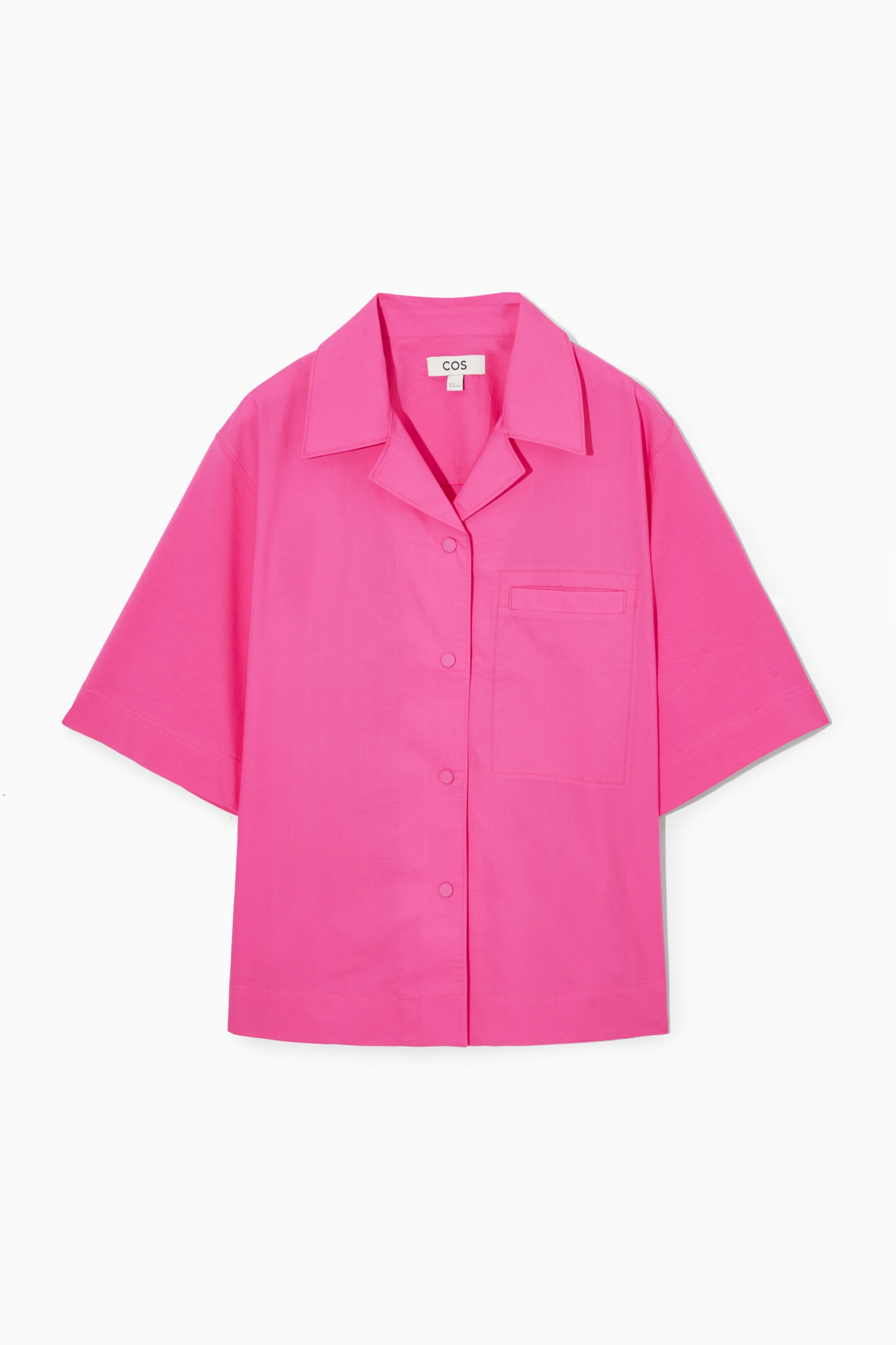 Boxy short-sleeved shirt - PINK - women | COS AU