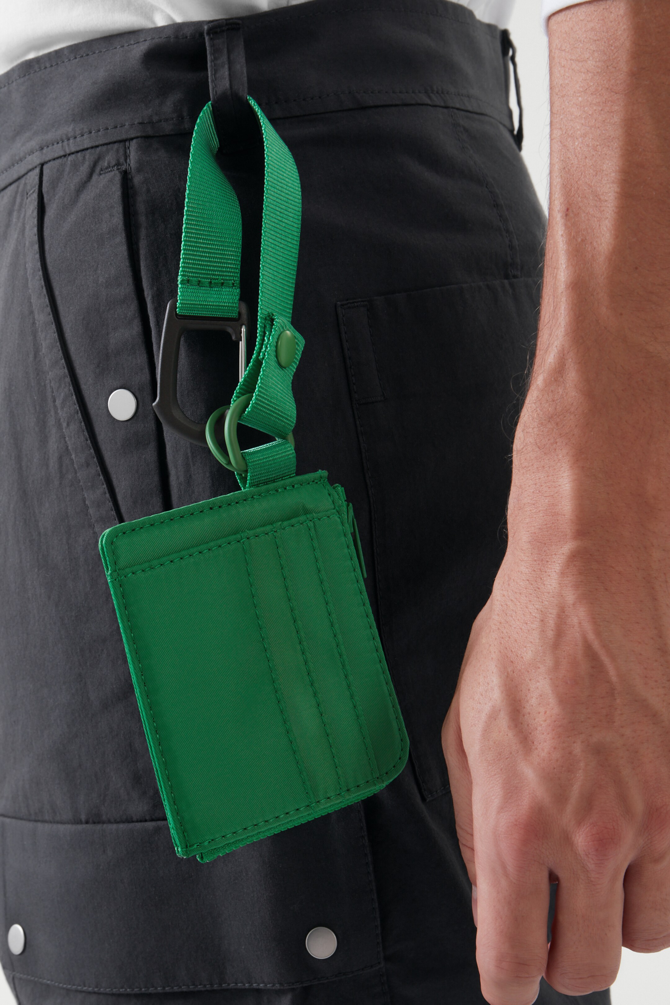 Front image of cos KEYRING WALLET in GREEN