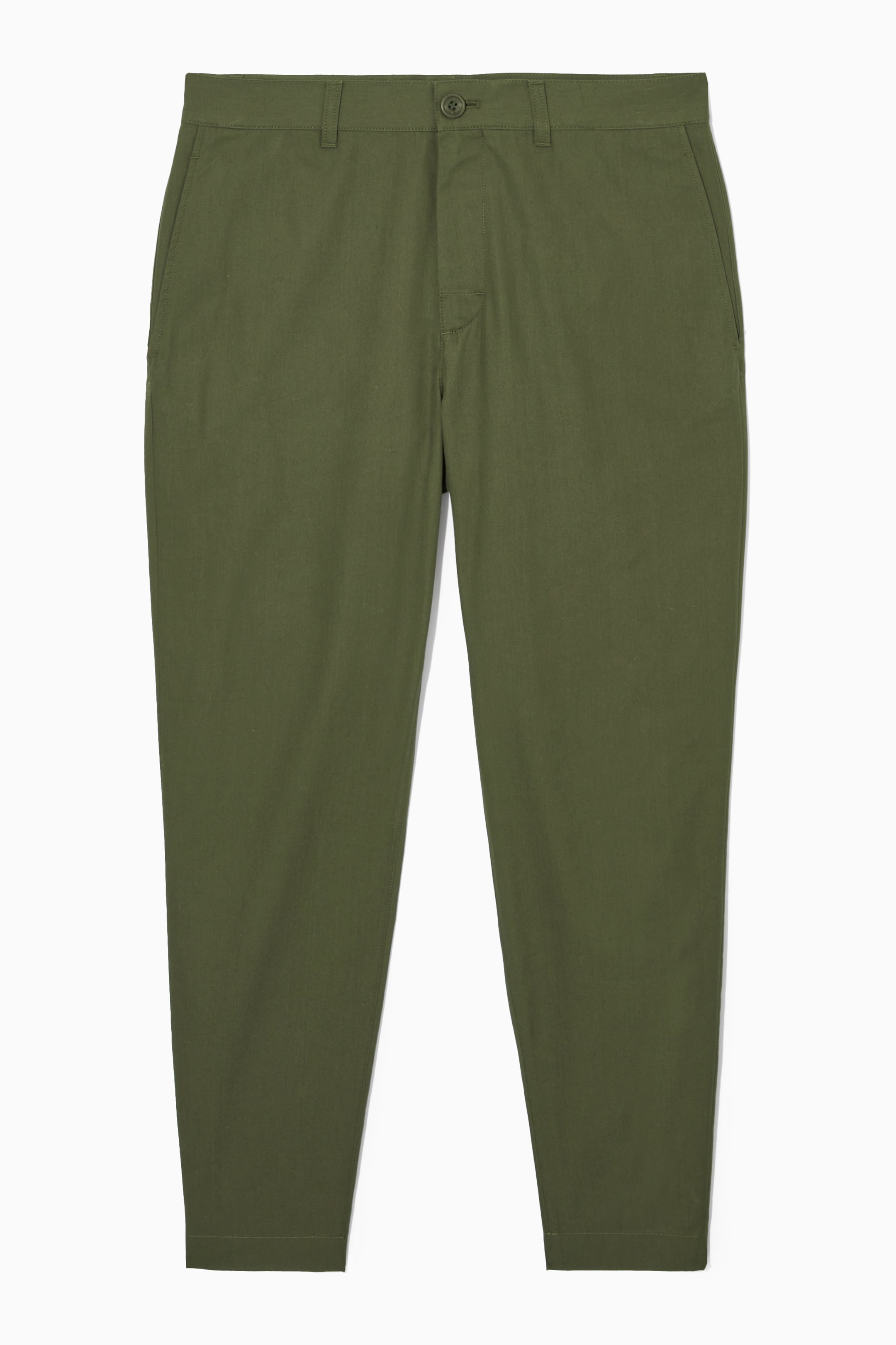 Front image of cos STRAIGHT-LEG TWILL CHINOS in KHAKI