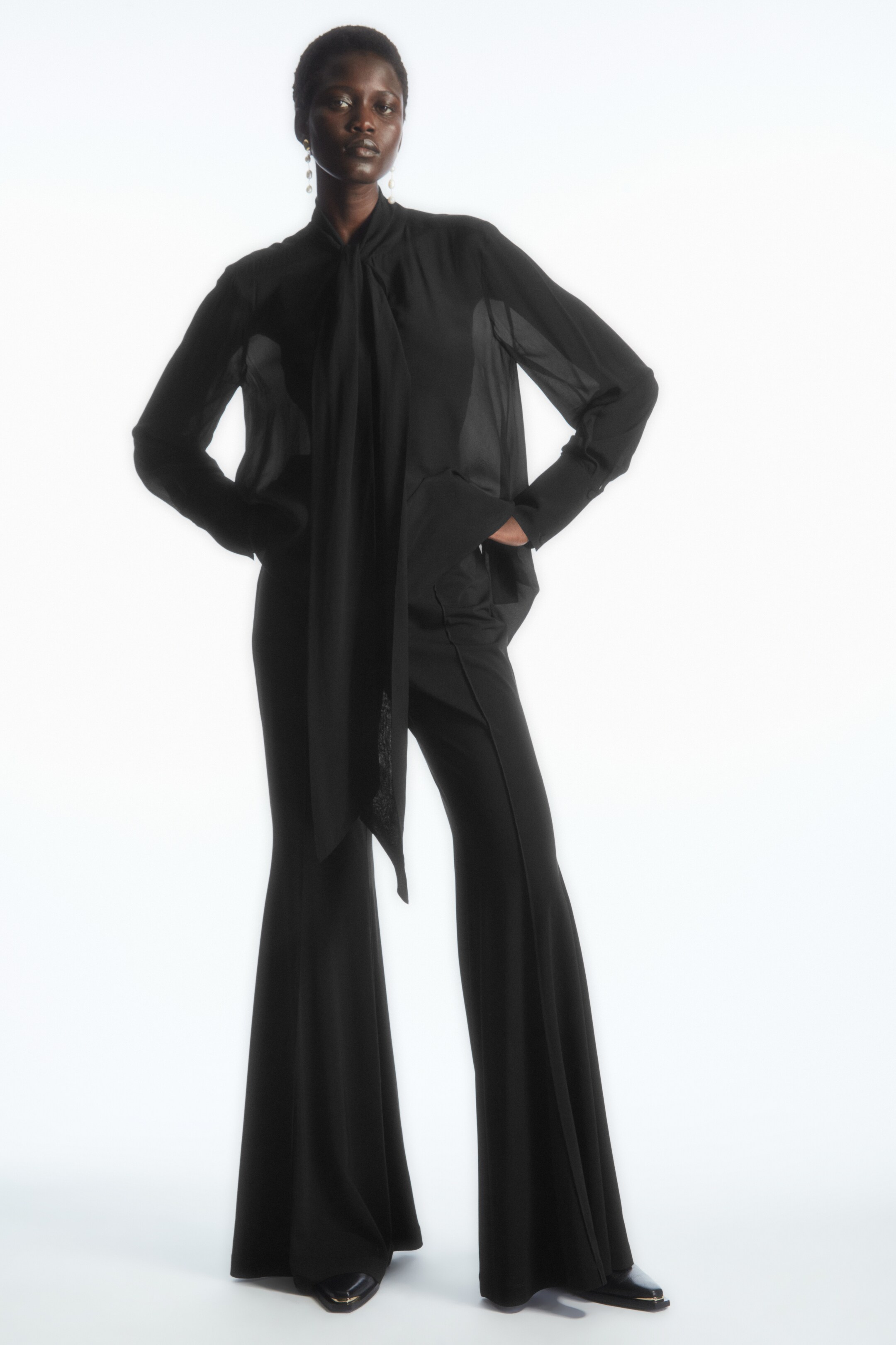 Bow voile blouse - BLACK - women | COS AU