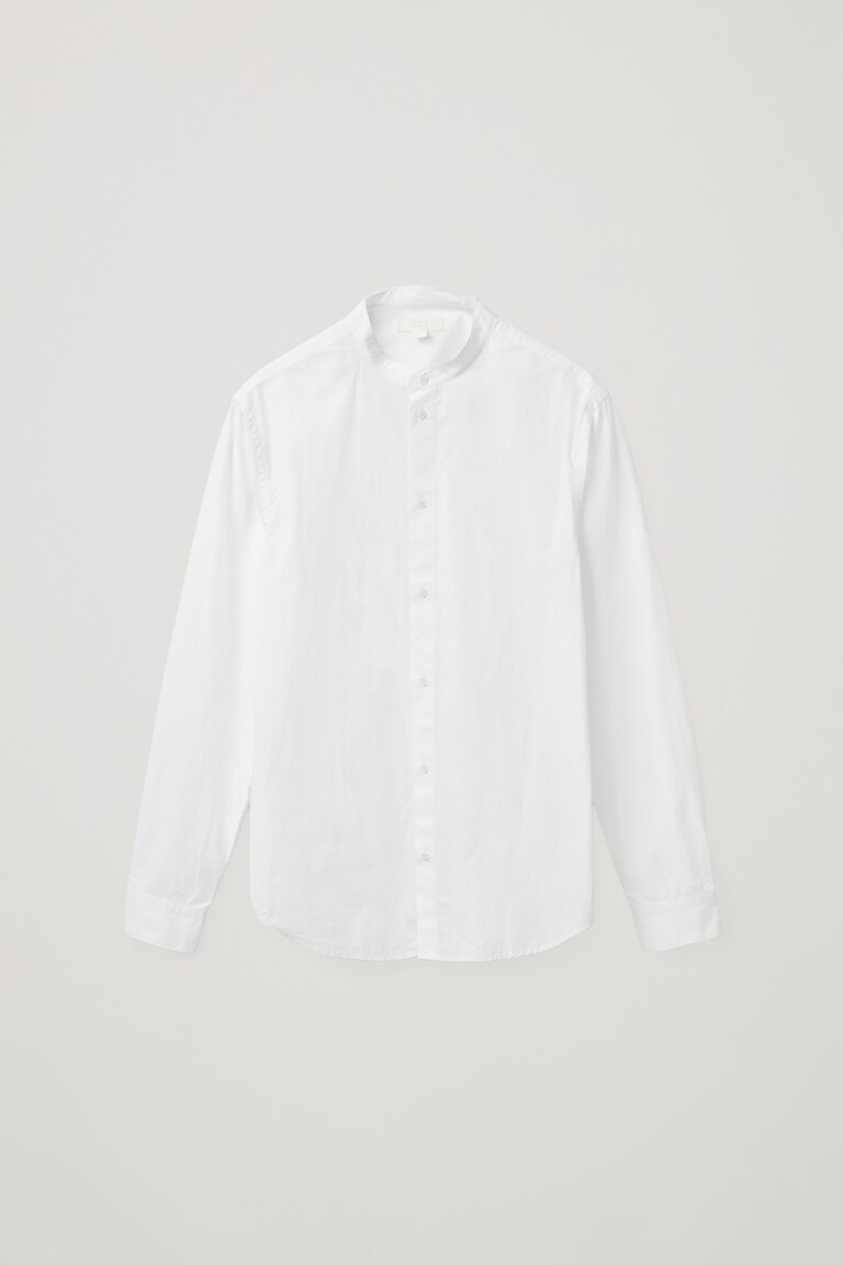 REGULAR-FIT COLLARLESS SHIRT