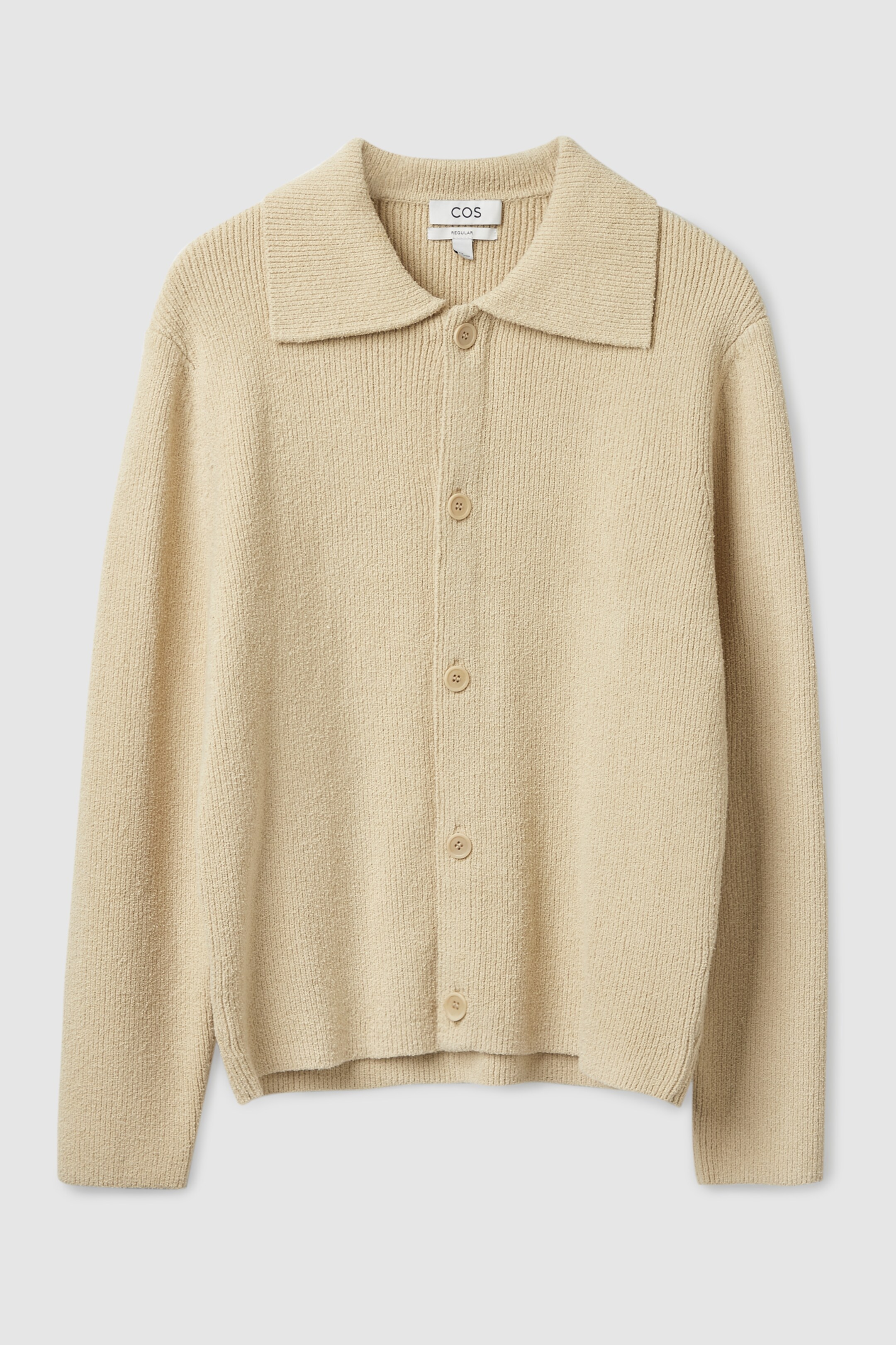 Bouclé-knit cardigan - BEIGE - Men | COS AU