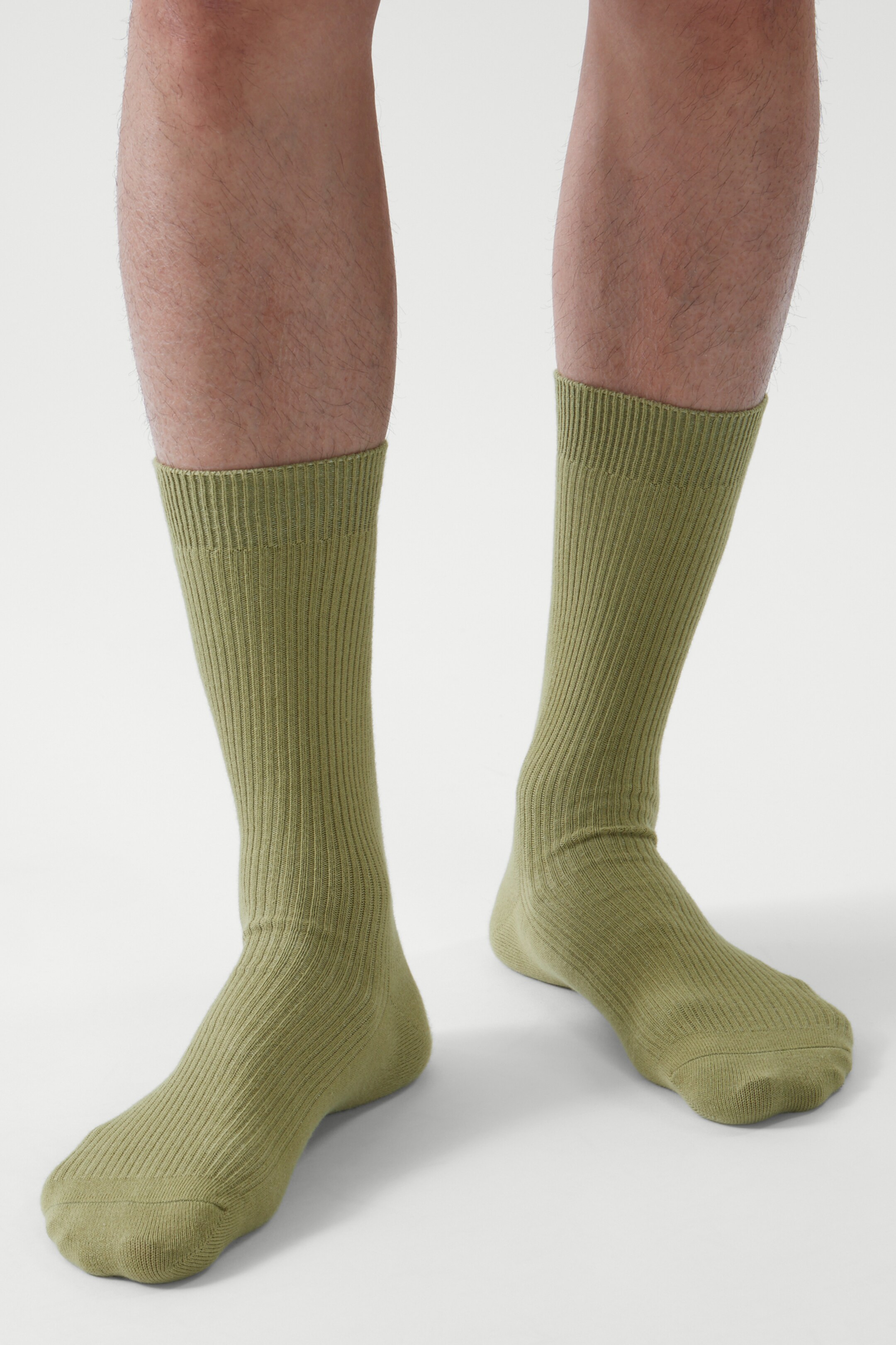Front image of cos RIBBED SOCKS in KHAKI
