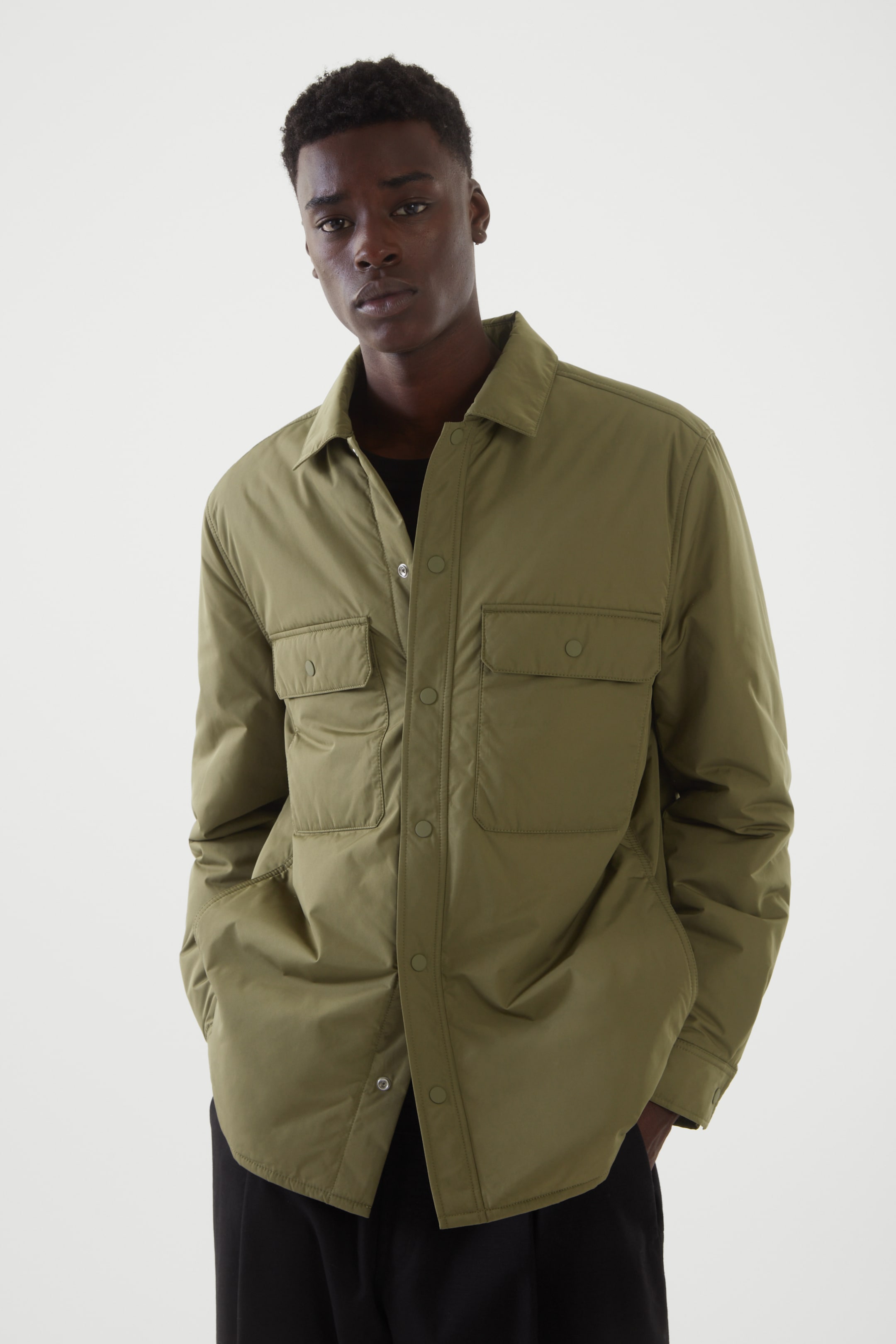 Padded overshirt - KHAKI GREEN - Men 