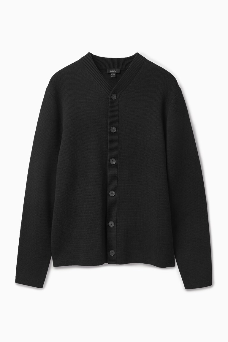 COTTON AND WOOL-BLEND KNITTED CARDIGAN