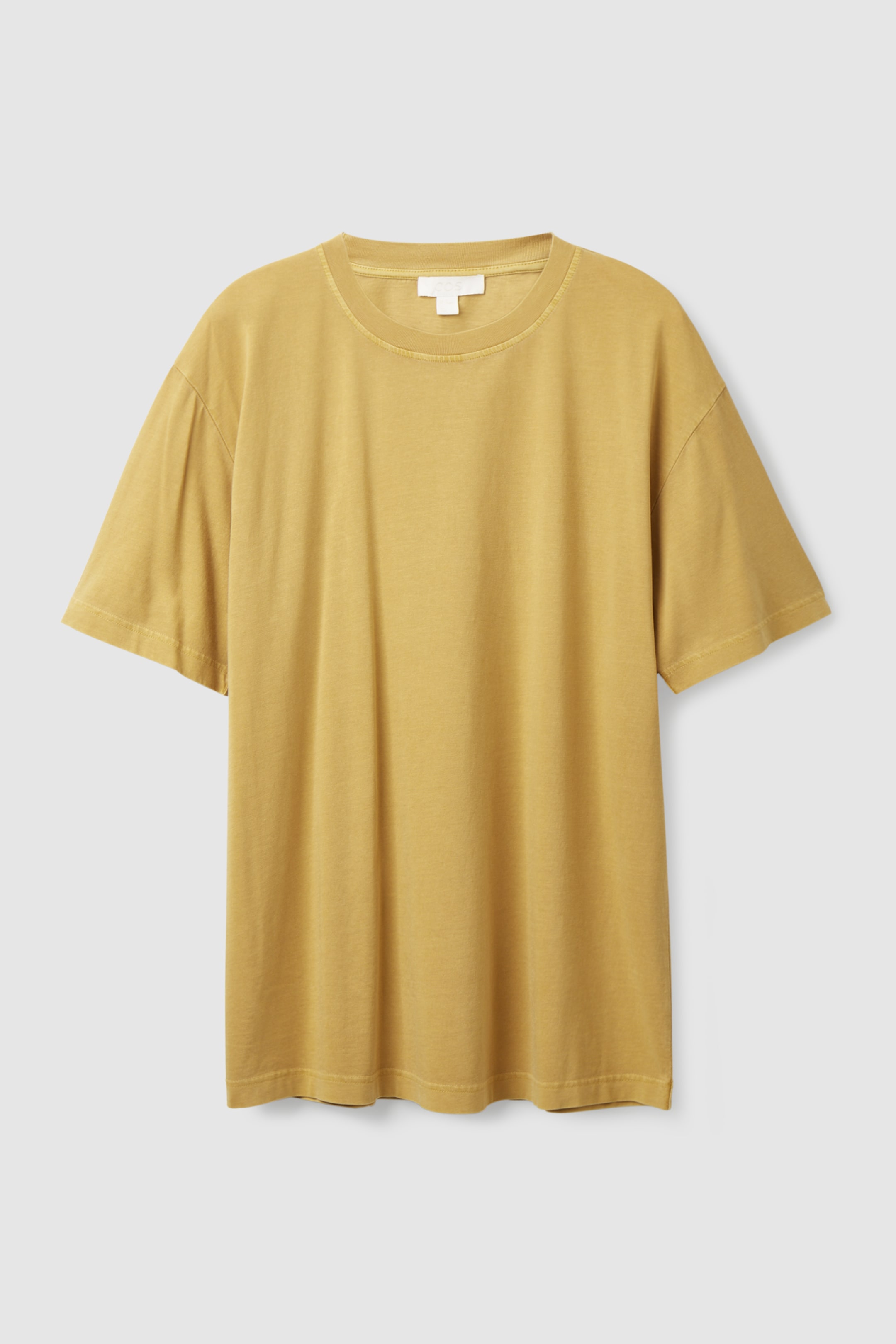 Front image of cos RELAXED-FIT T-SHIRT in YELLOW