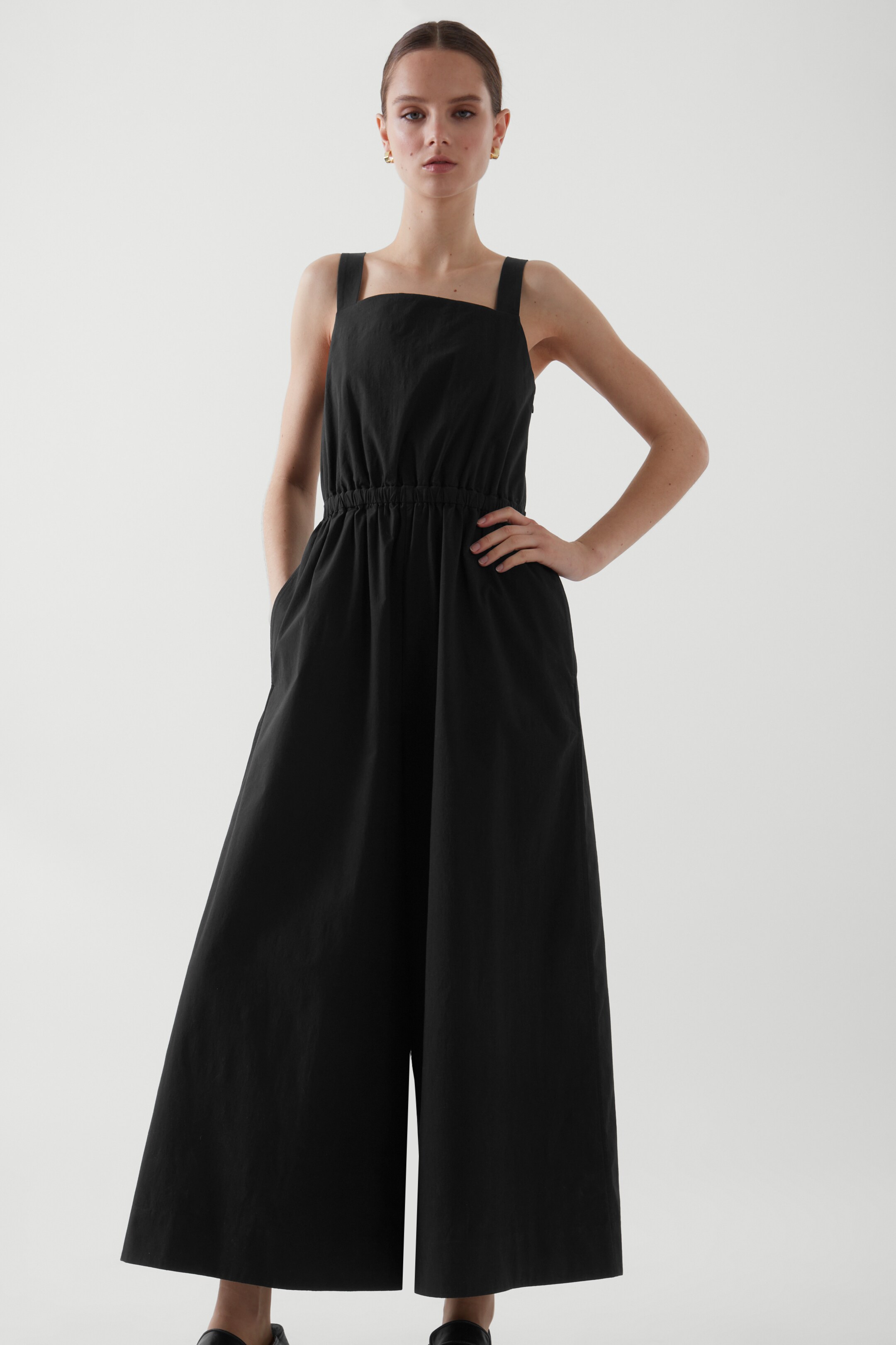 Front image of cos WIDE-LEG JUMPSUIT in BLACK