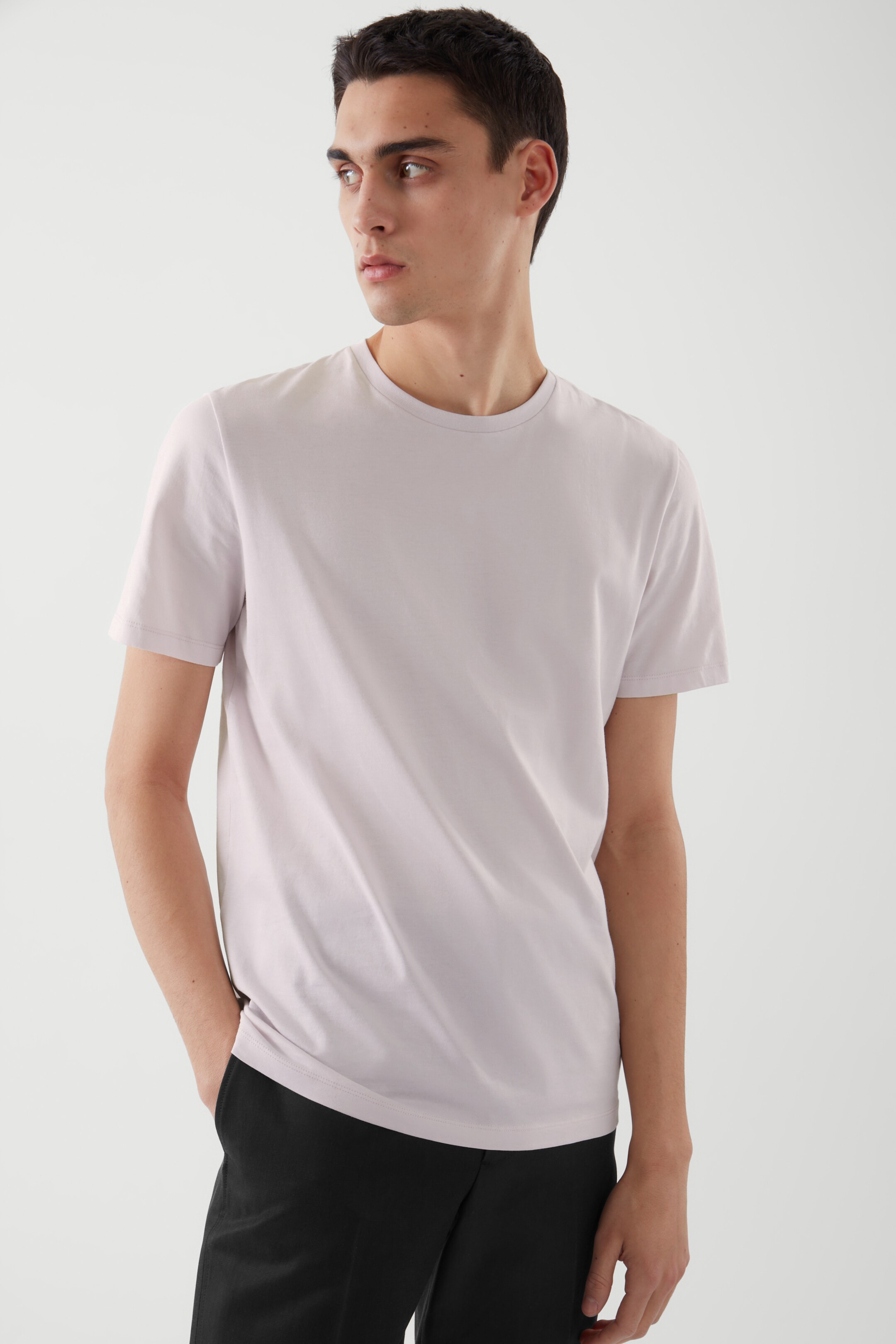 Front image of cos REGULAR-FIT T-SHIRT in LILAC