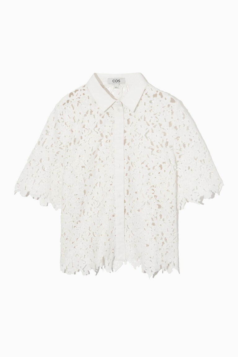 SHORT-SLEEVED BRODERIE ANGLAISE SHIRT