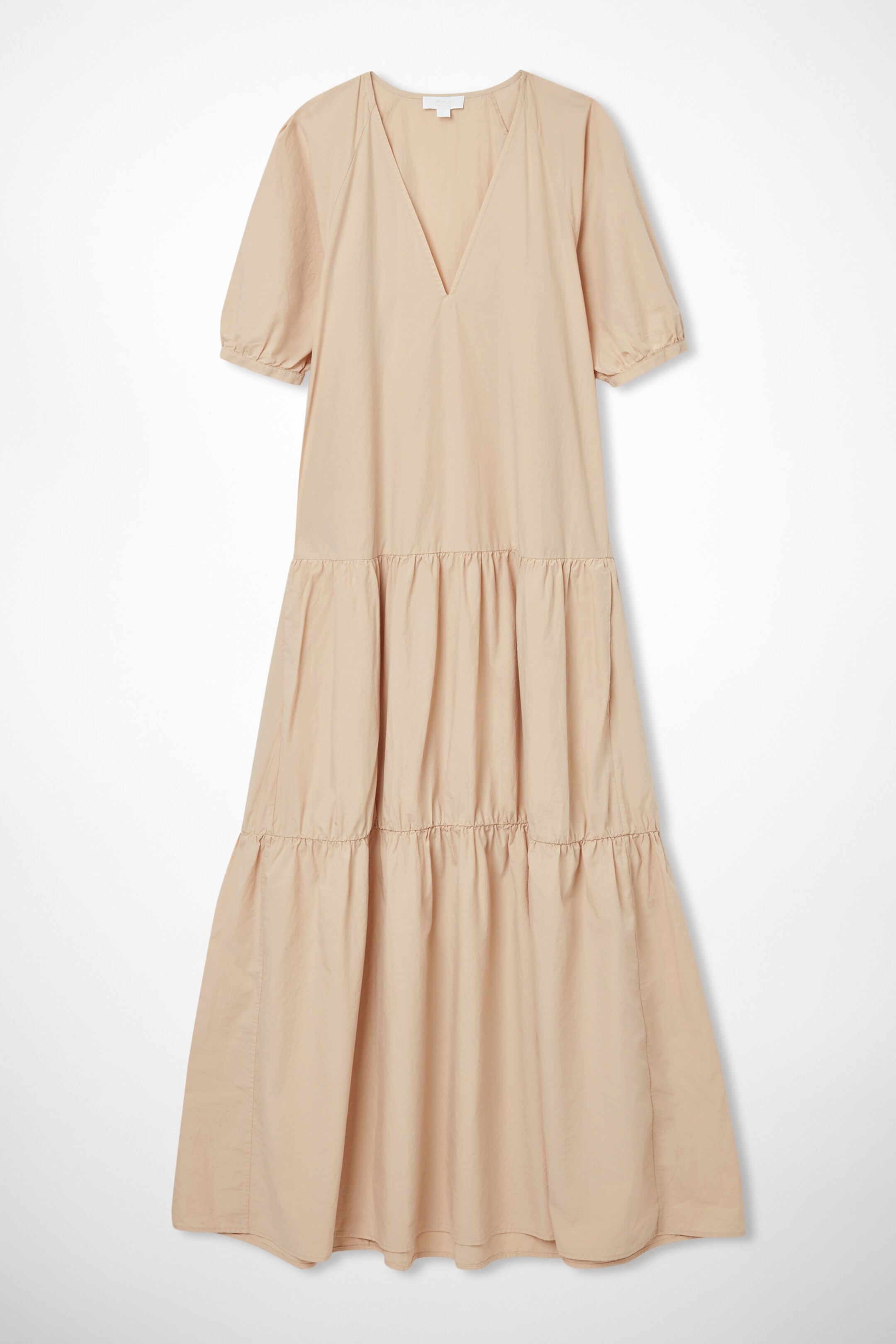 Front image of cos TIERED MAXI DRESS in beige
