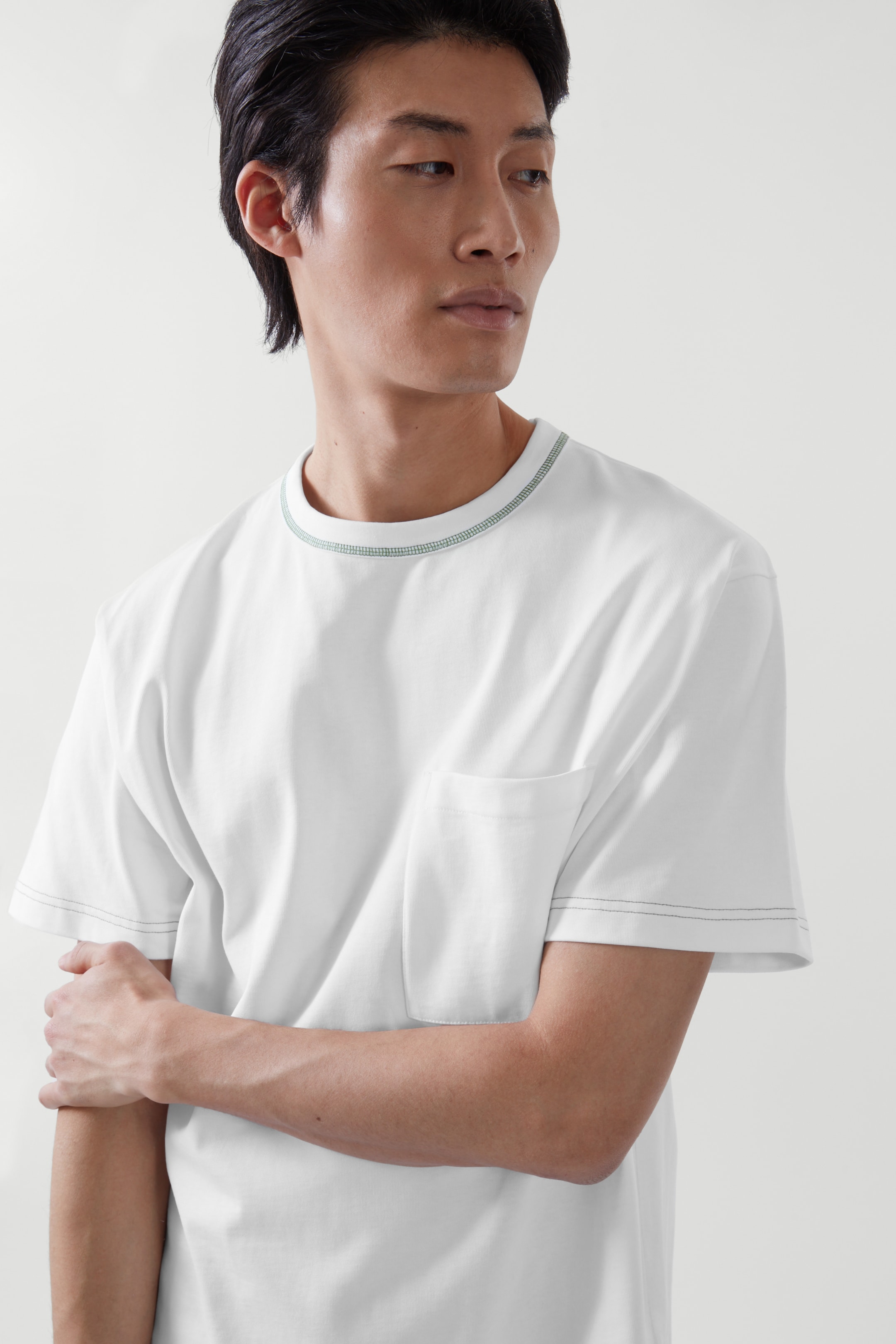 Front image of cos RELAXED-FIT HEAVYWEIGHT T-SHIRT in WHITE