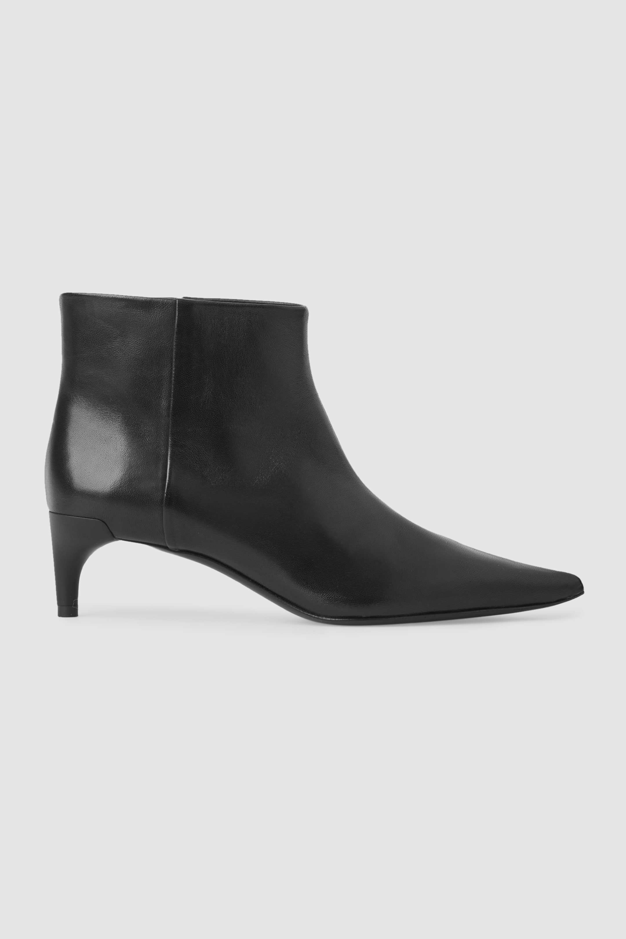 Right image of cos POINTED LEATHER ANKLE BOOTS in BLACK